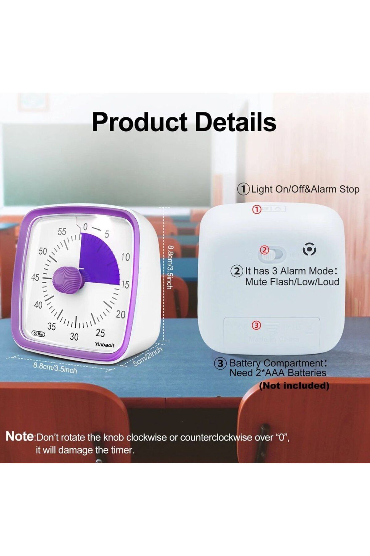 Choice-Vt03-green-green Yunbaoit Visual Timer With Night Light, 60-minute Countdown Timer For Kids And Adul 4