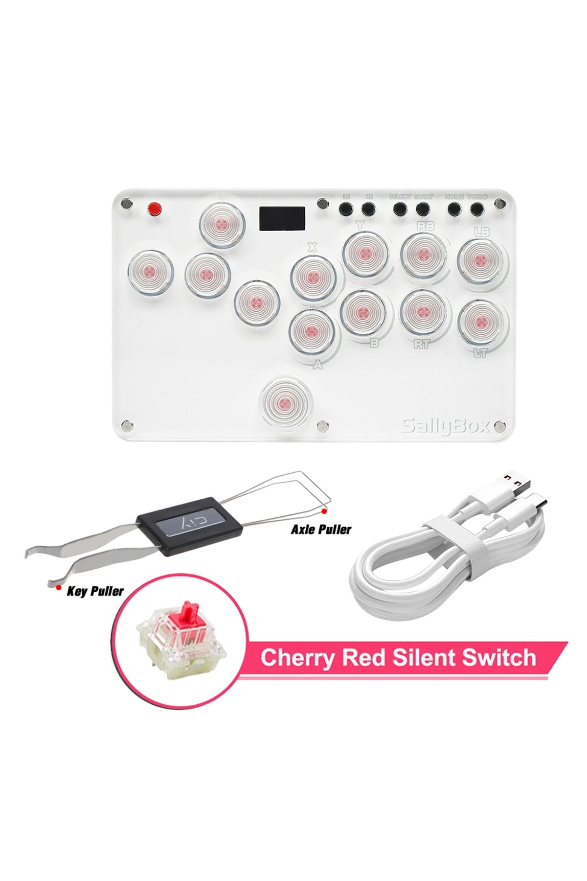 RetroScaler-Slient Red Switch Flatbox SOCD Hitbox Sallybox For PC/Android WASD Hitbox Keyboard Fighting Stick Co 1