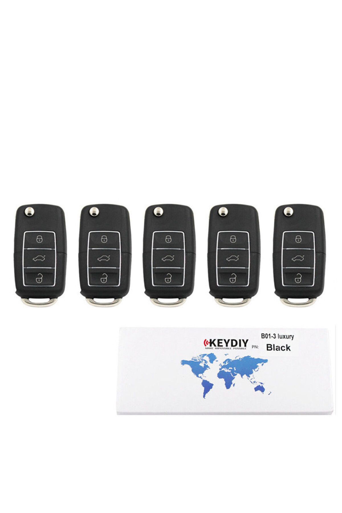 Choice-5 قطع/مجموعة KEYDIY KD B01 3 أزرار مفتاح سيارة عن بعد فاخر أسود اللون KD لمبرمج KD900/MINI/KD-X2 5