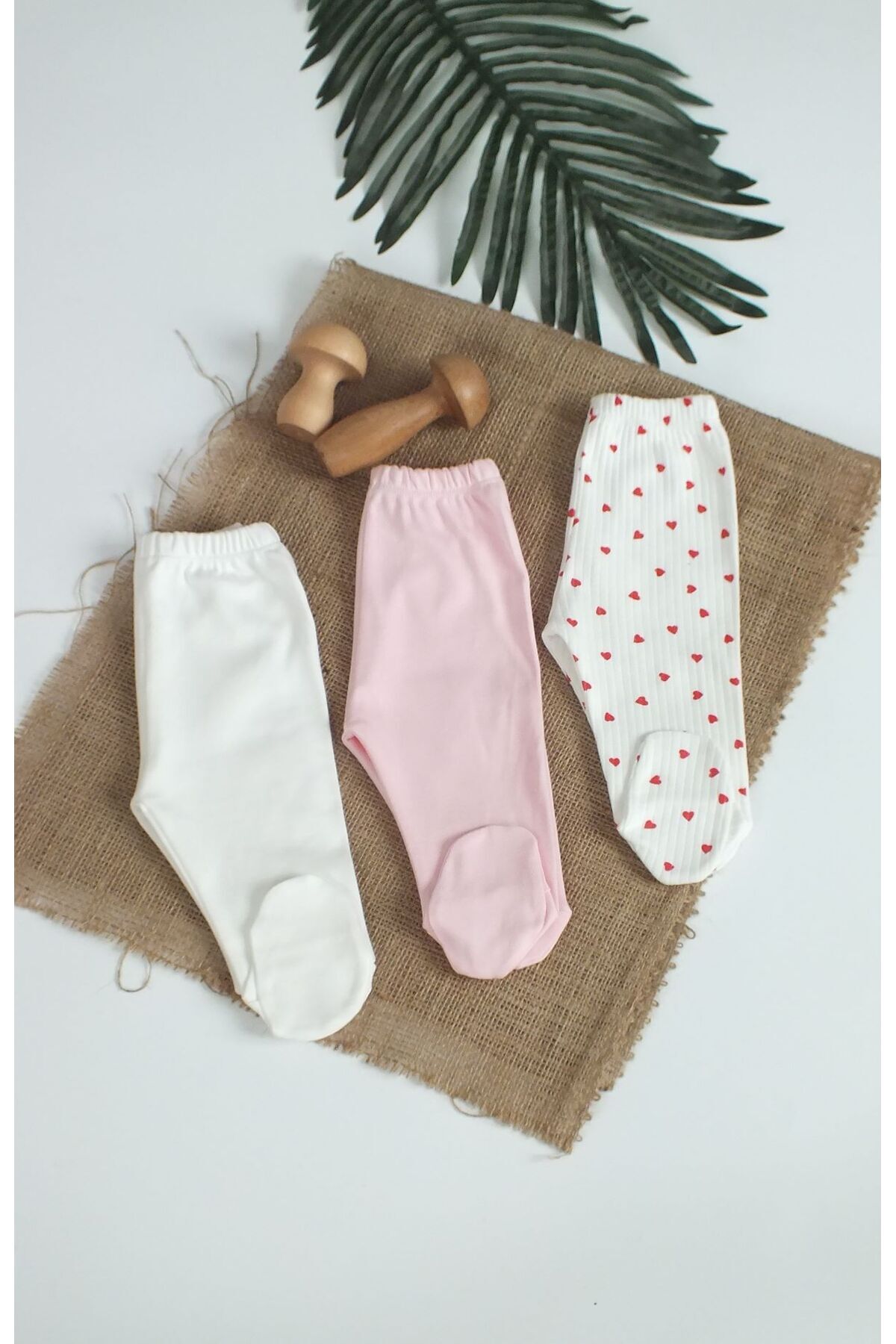 Bebe wini %100 Pamuk 03 Ay Bebek Hediyelik 3 Lü Patikli Pijaması fotoğrafı 5 (önizleme)