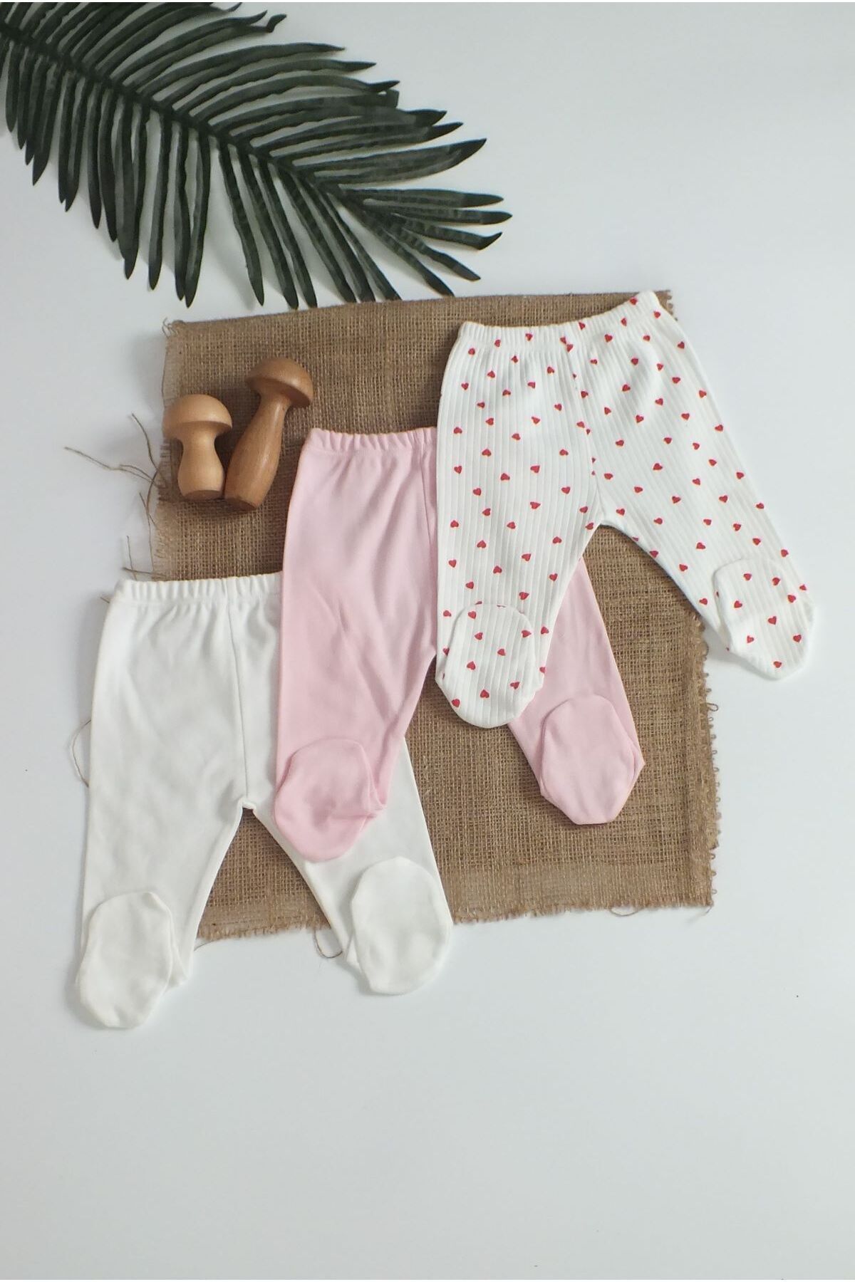 Bebe wini %100 Pamuk 03 Ay Bebek Hediyelik 3 Lü Patikli Pijaması fotoğrafı 4 (önizleme)