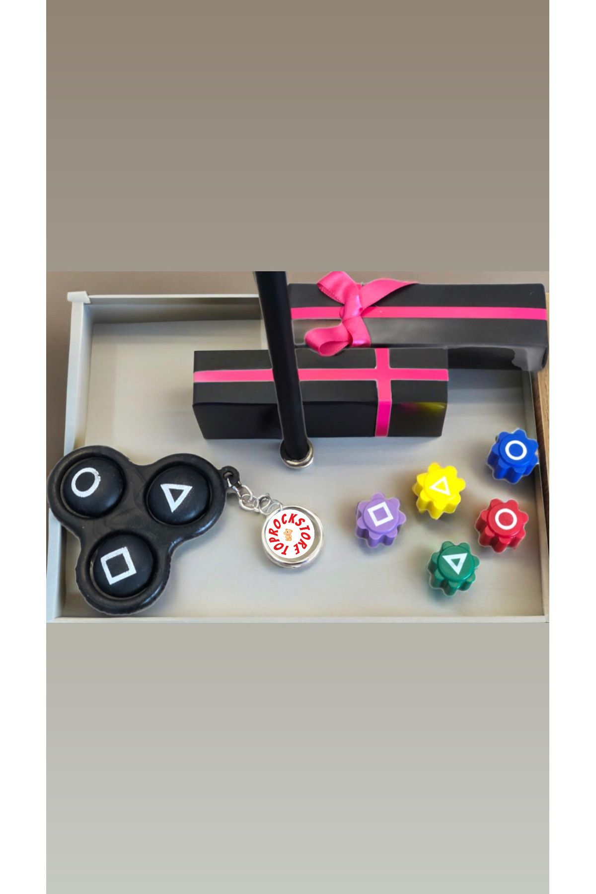 TOPROCKSTORE-Squit Game 5 Stone Boxed Toy Popit Keychain Set 2