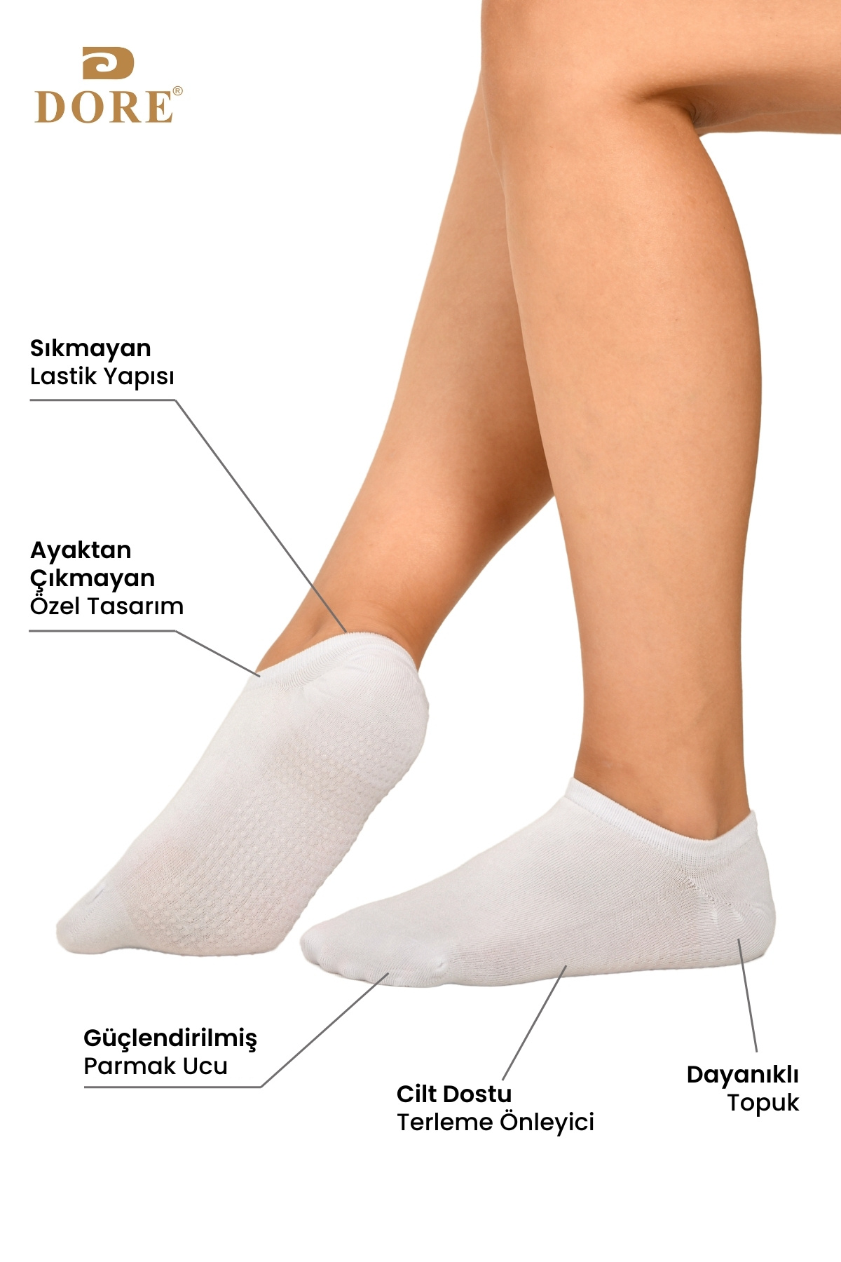 Dore-Original Unisex 3 Pairs Anti-Slip Silicone Based Fitness Pilates Yoga Anti-Slip Hajj Umrah Tavaf Socks 2