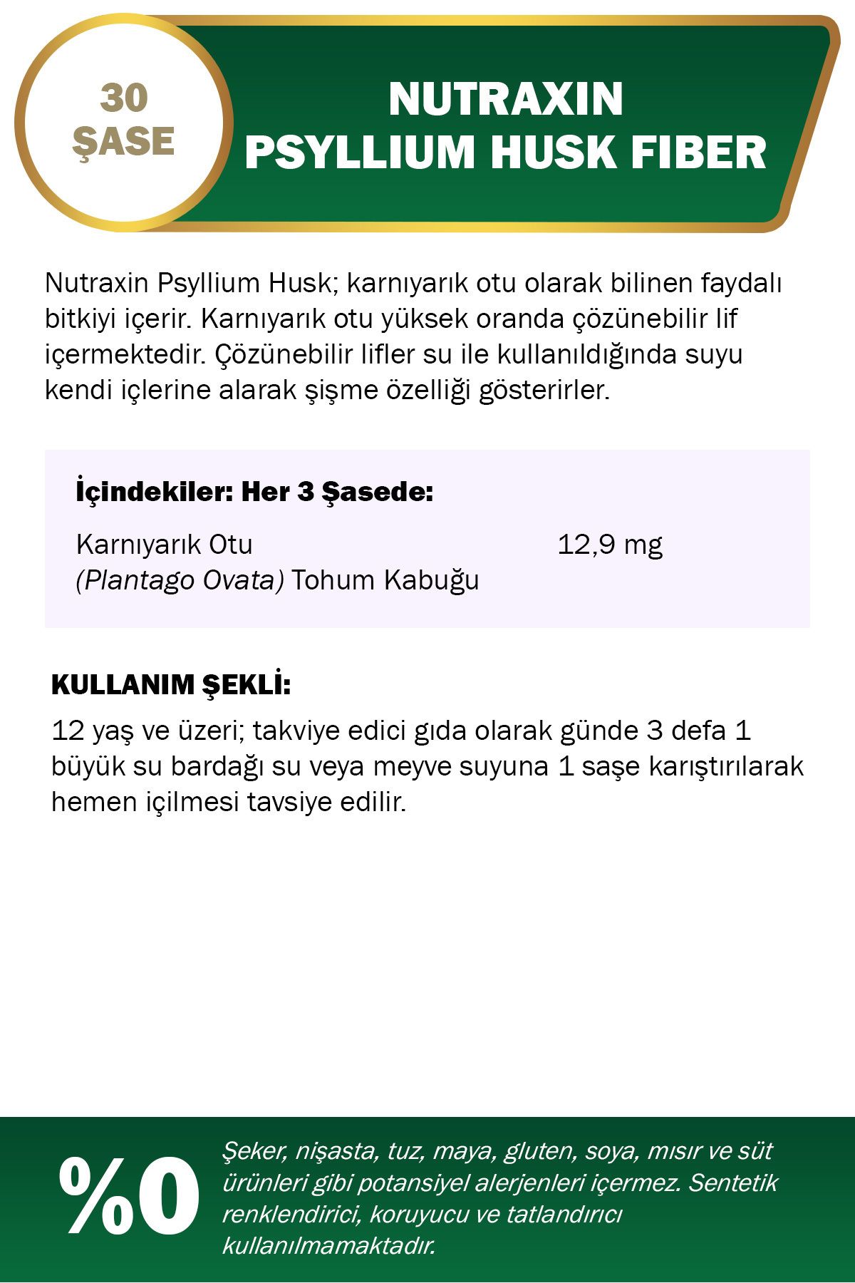 Nutraxin-Psyllium Husk Fiber 30 Sachets 2