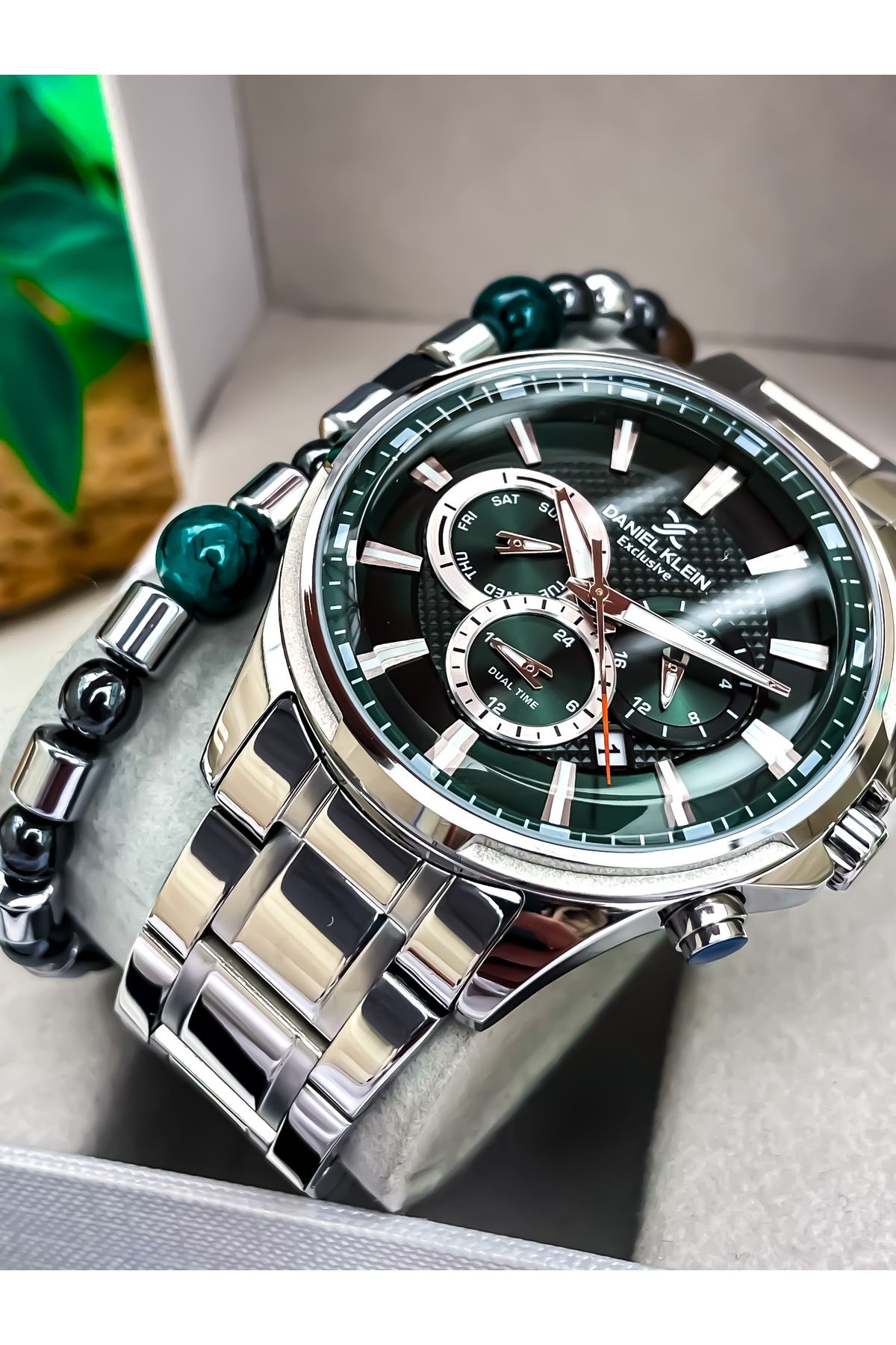 Daniel Klein-Original Multifunction All Functions Active Ystainless Steel Men's Watch+ Bracelet Gift 1