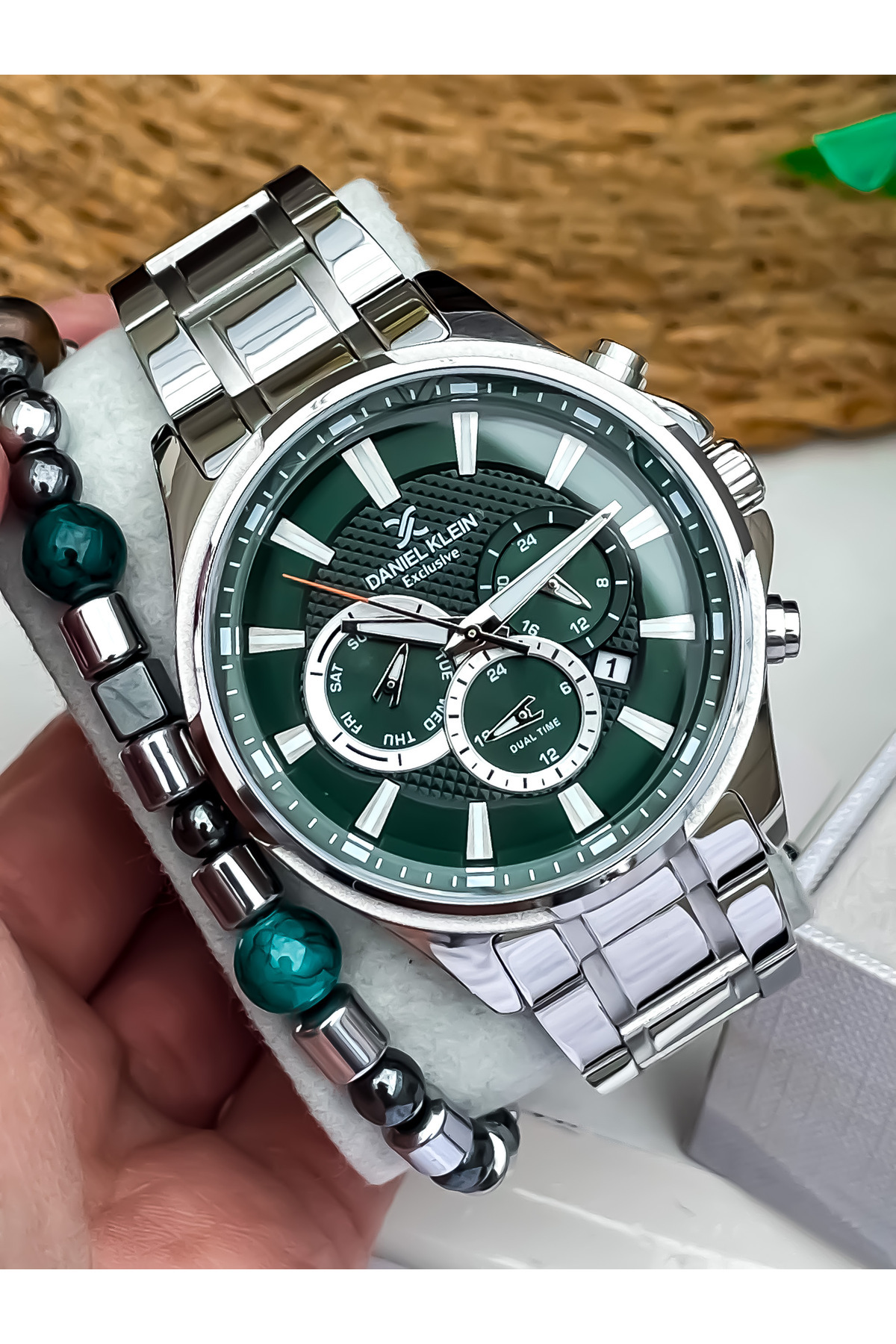Daniel Klein-Original Multifunction All Functions Active Ystainless Steel Men's Watch+ Bracelet Gift 5