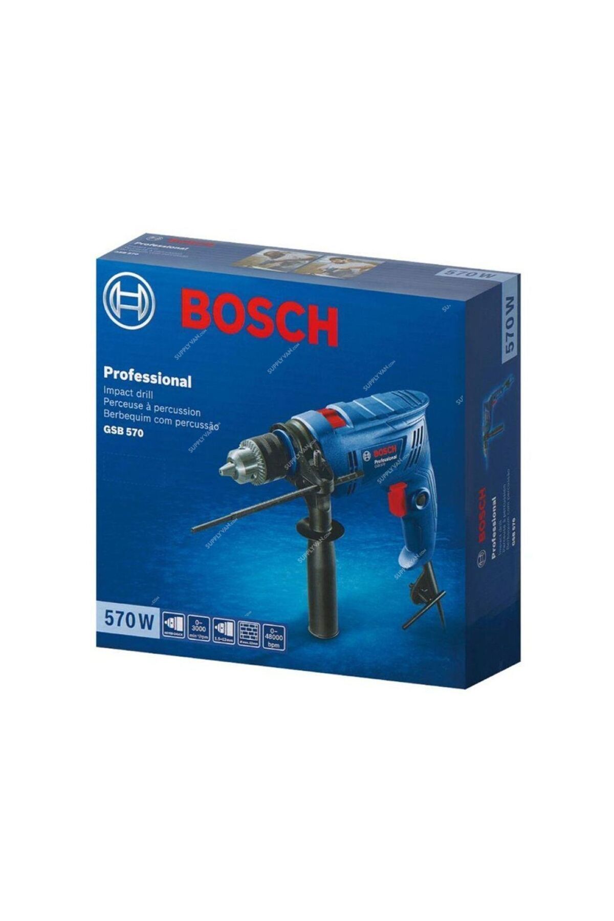 Bosch-دريل شنيور تخريم مع ميزة المطرقة برأس معدني 570 وات من بوش 2