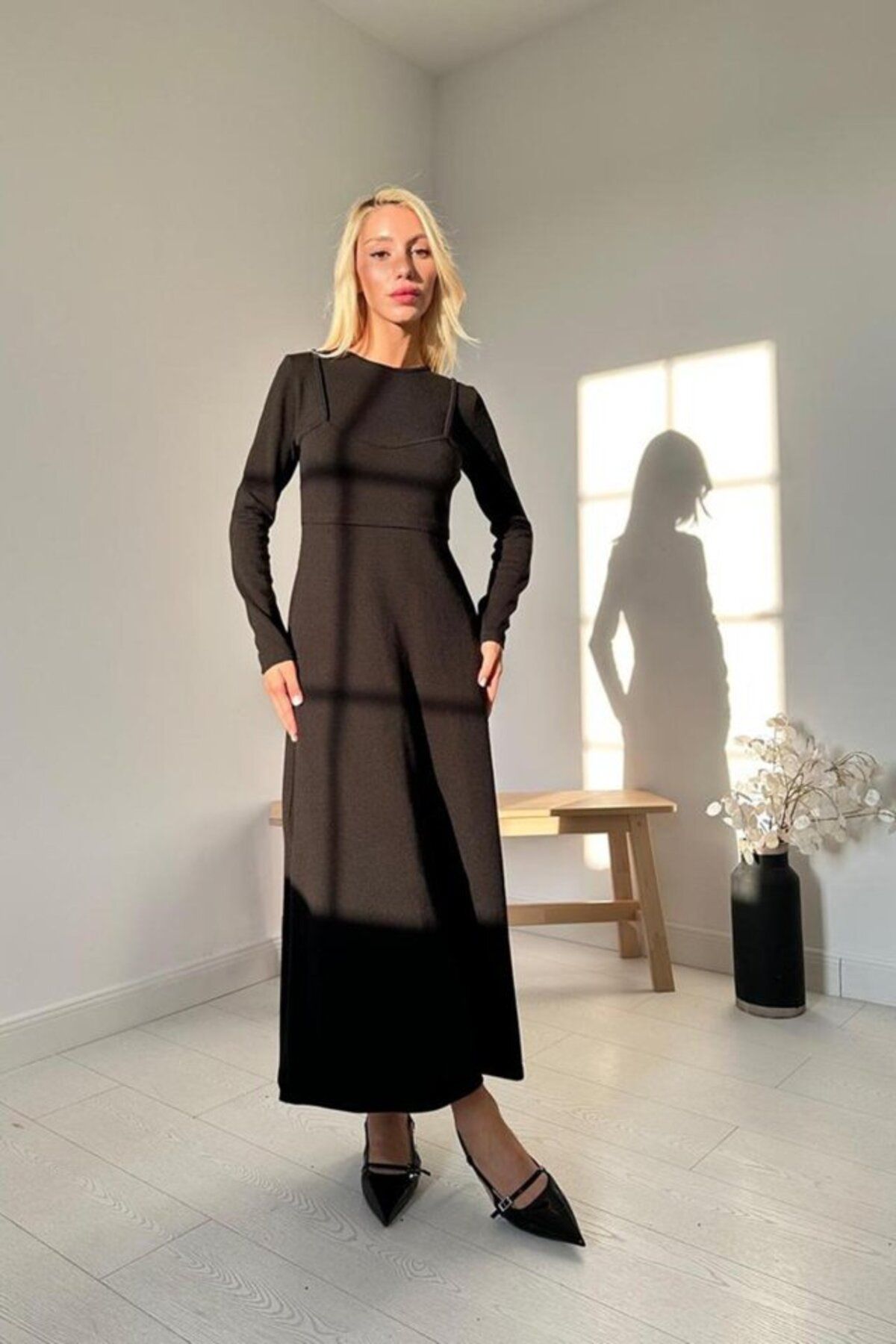 Rose's Boutique All About Women Rose's Boutiqe All About Women Siyah Croplu Akrilik Elbise