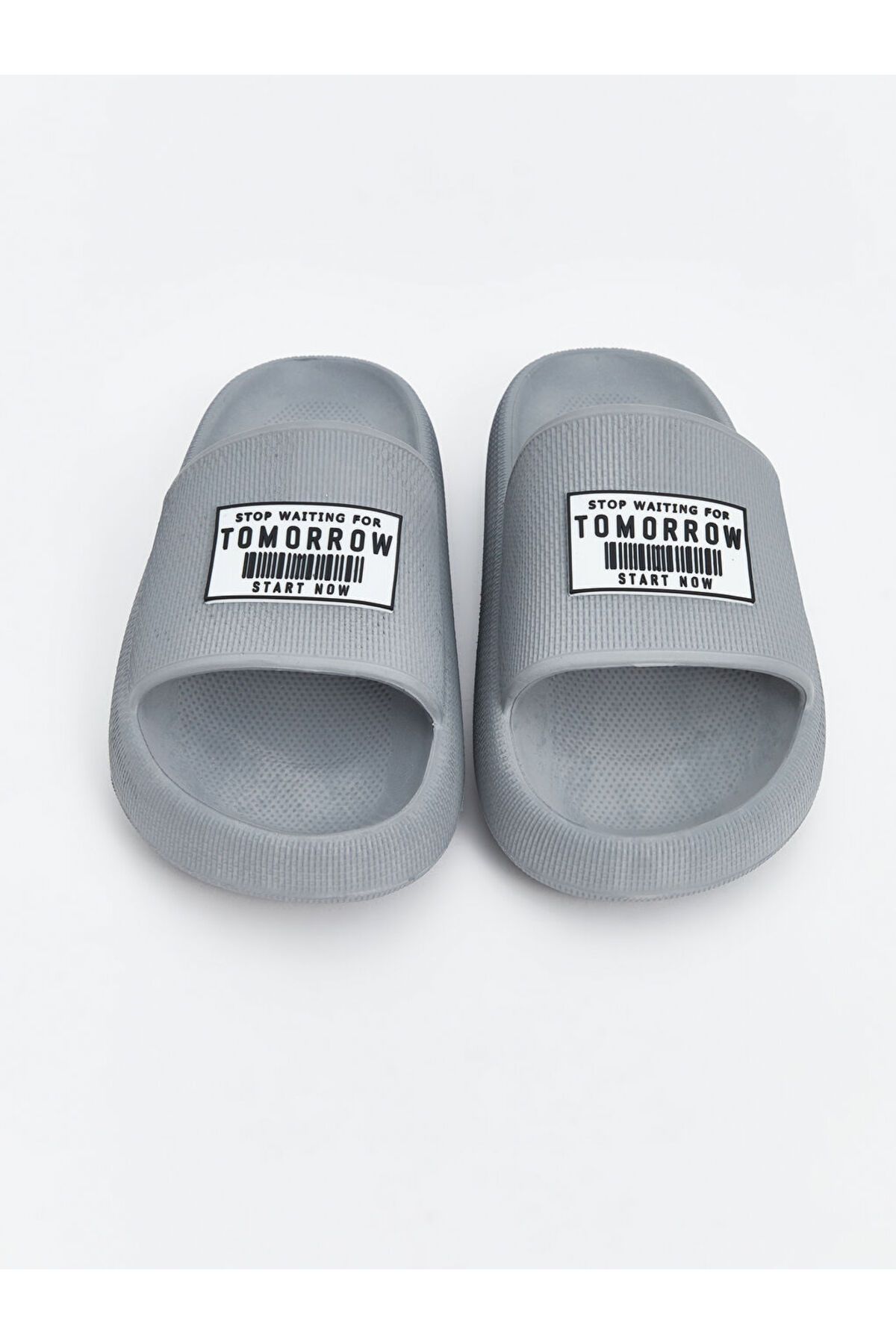 LC Waikiki-Lcw Steps Gray Single Stripe Printed Men's Slippers 3