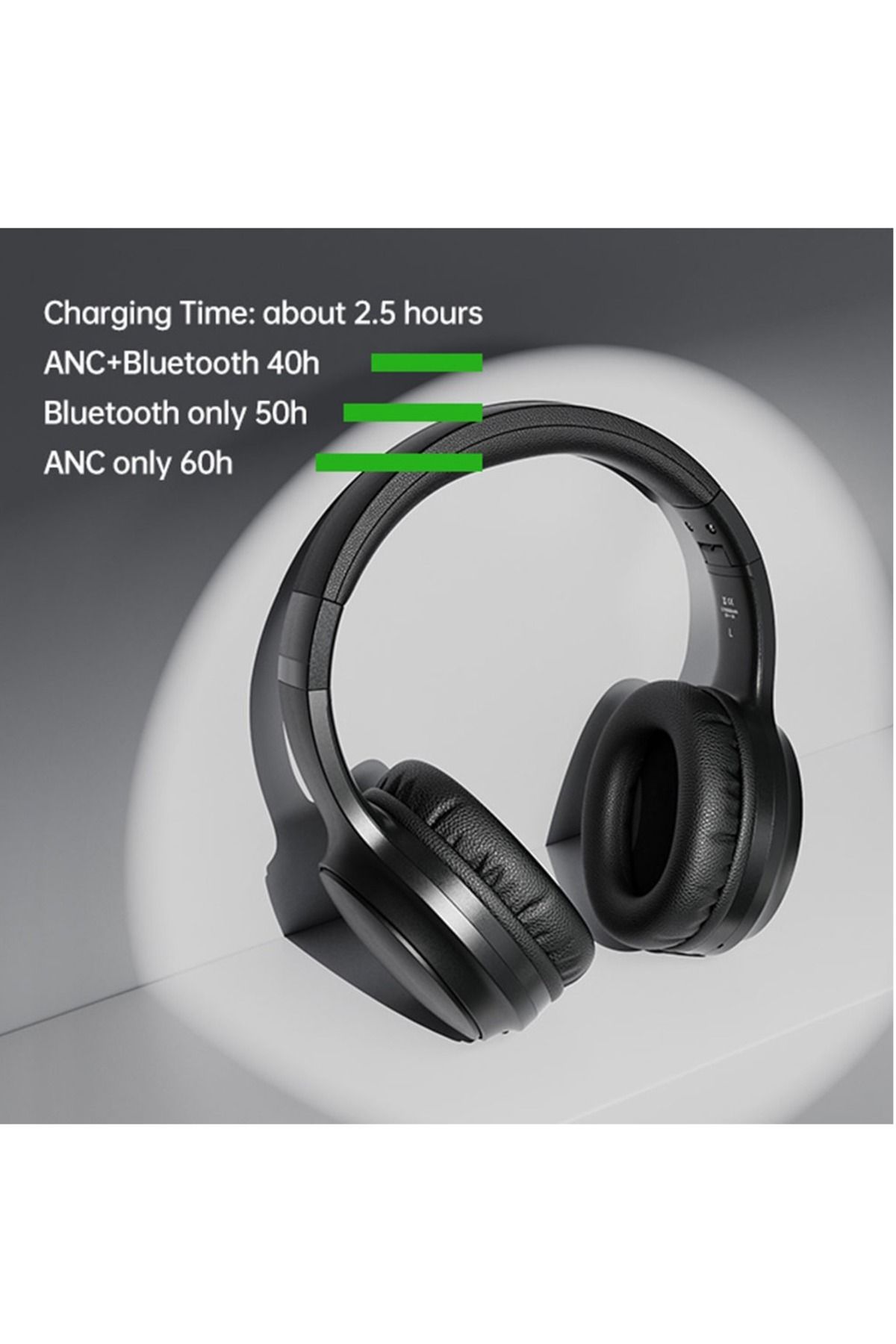 Fingertime-ANC Wireless Bluetooth Headset, Over-Ear Active Noise Reduction with Low Delay Game Mode for Gaming 3
