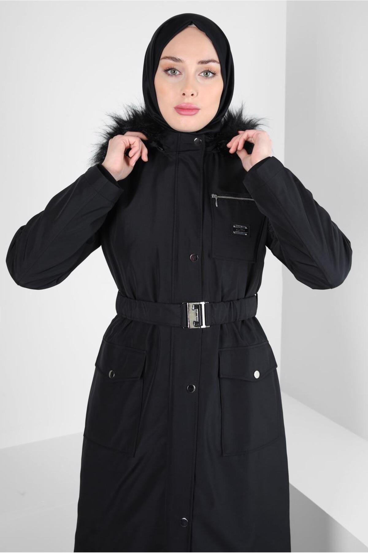 FURRY HOODED PARKA 90370 Alvina
