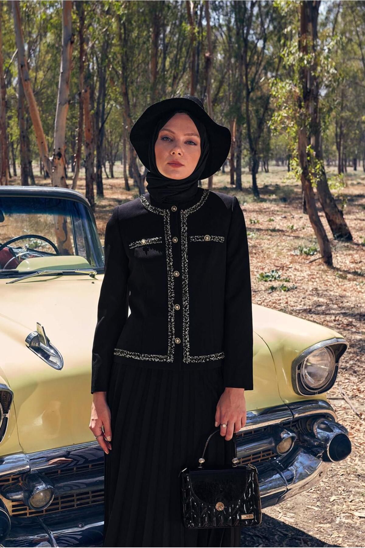 کت و شلوار دامن پلیسه 30405 Alvina