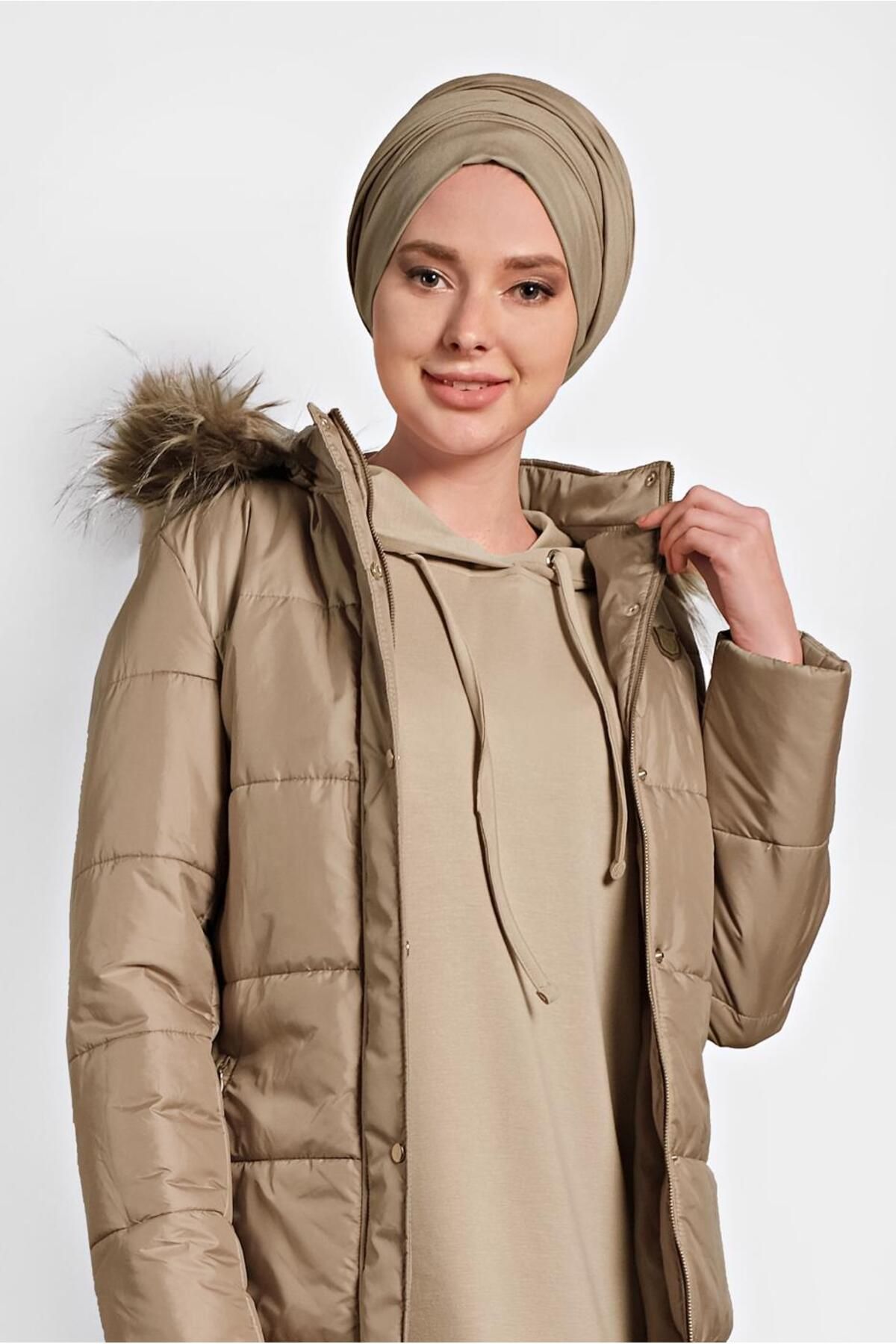 مانتو بادی کلاه دار 90054 Alvina