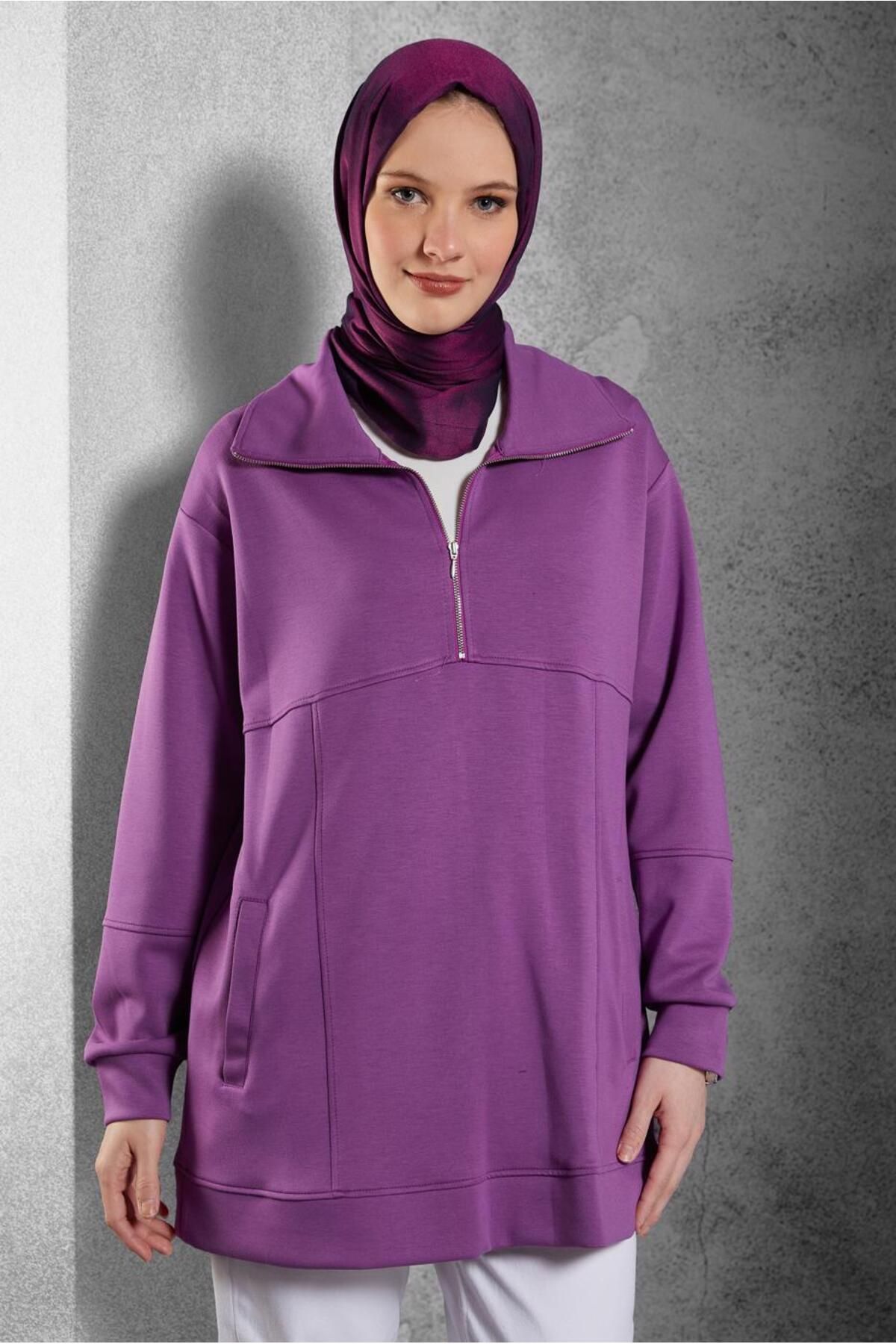 TUNIC TRACKSUIT SIDE زیپ دار 45264 Alvina