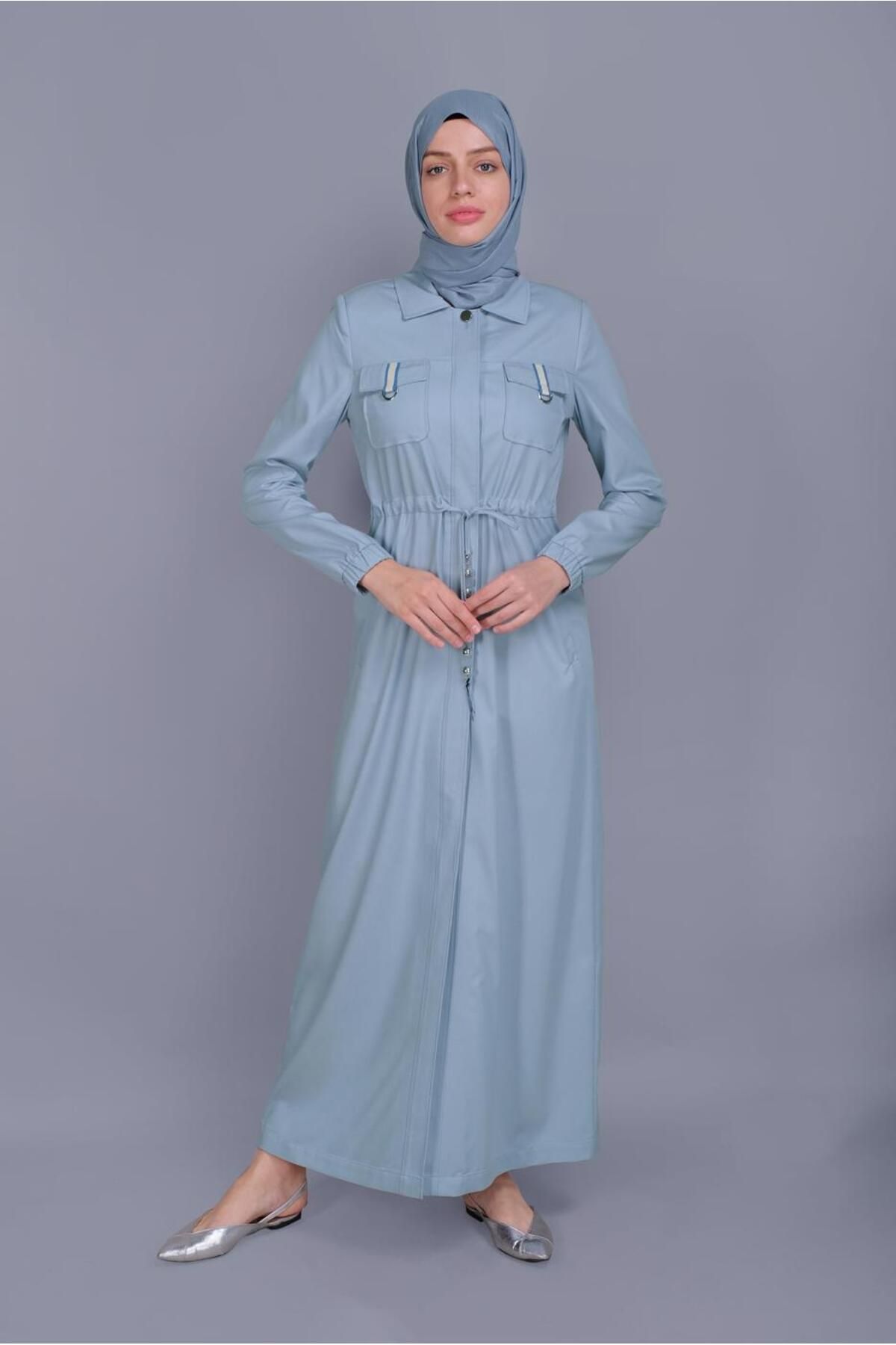 مانتو جیبی کمری 10166 Alvina