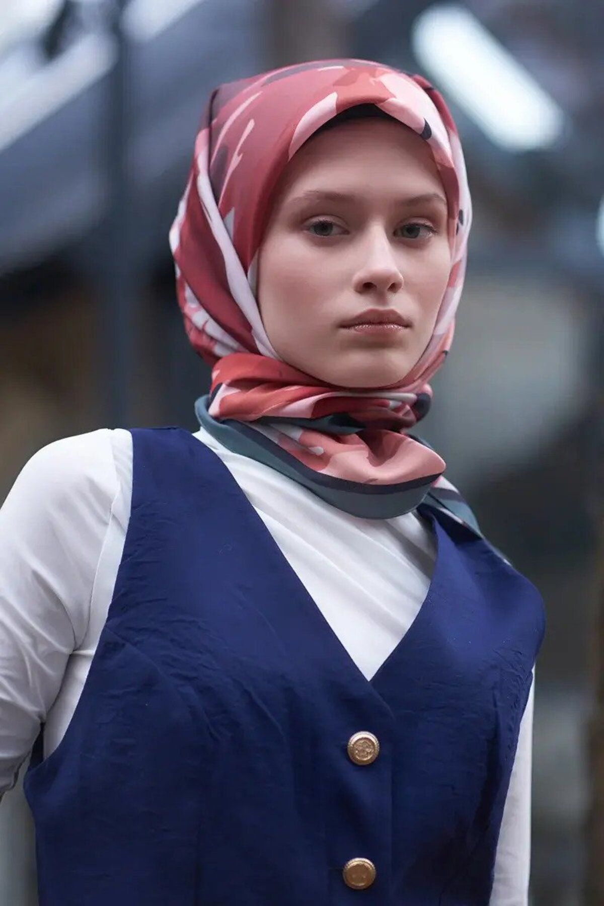 ED Scarf-Freya Pattern Modal Scarf - Ruby 2