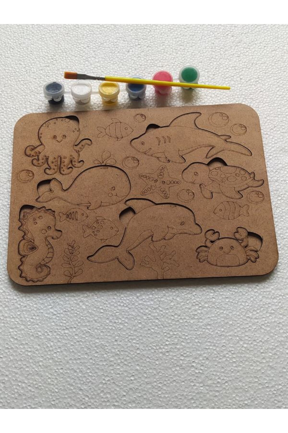 مجموعه پازل چوبی بولتاک ۱۰ تکه – حیوانات دریایی قابل رنگ‌آمیزی – اسباب‌بازی آموزشی مونته‌سوری