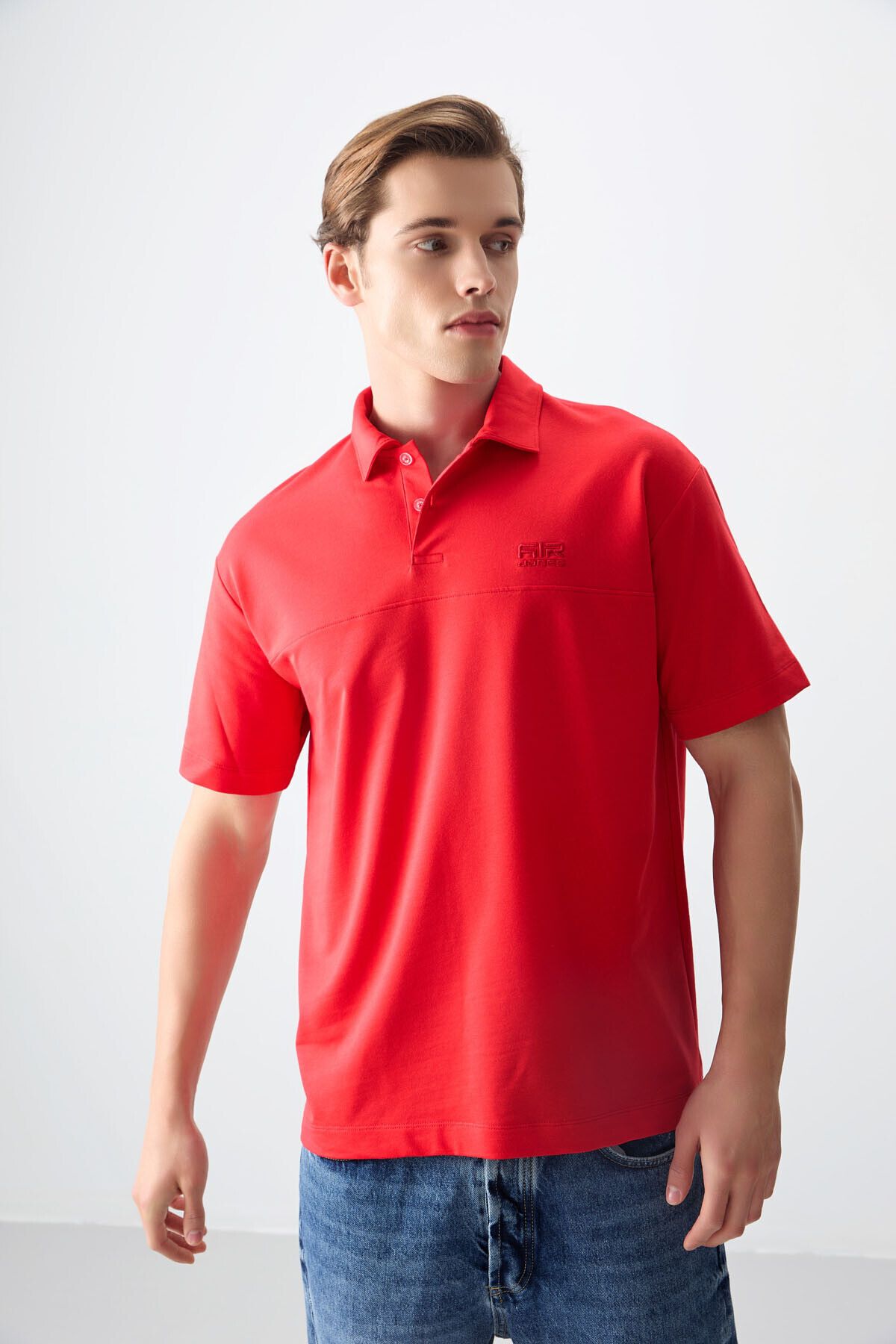تی شرت مردانه FIESTA پنبه ای ضخیم و یقه چوگان مشرف به مناسب اساسی T SHIRT 88382 Air Jones