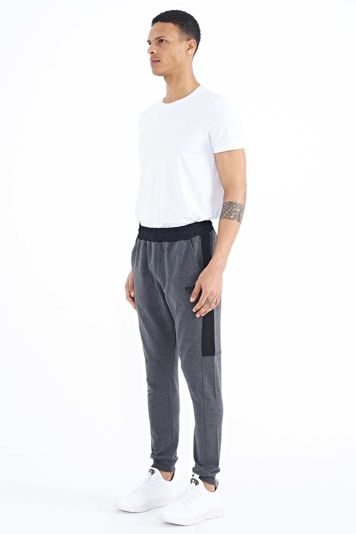 AIR JONES-Pantalon de trening pentru bărbați Paul Anthracite Melange Jogger - 84915 4
