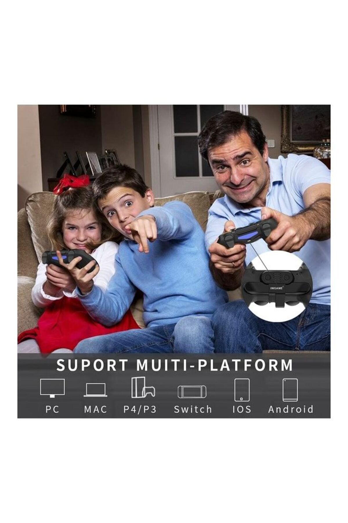 COOYA-Controller Wireless, Dual Vibration,6-Axis Motion Control, Share Button, PS4 Controller Compatible 4