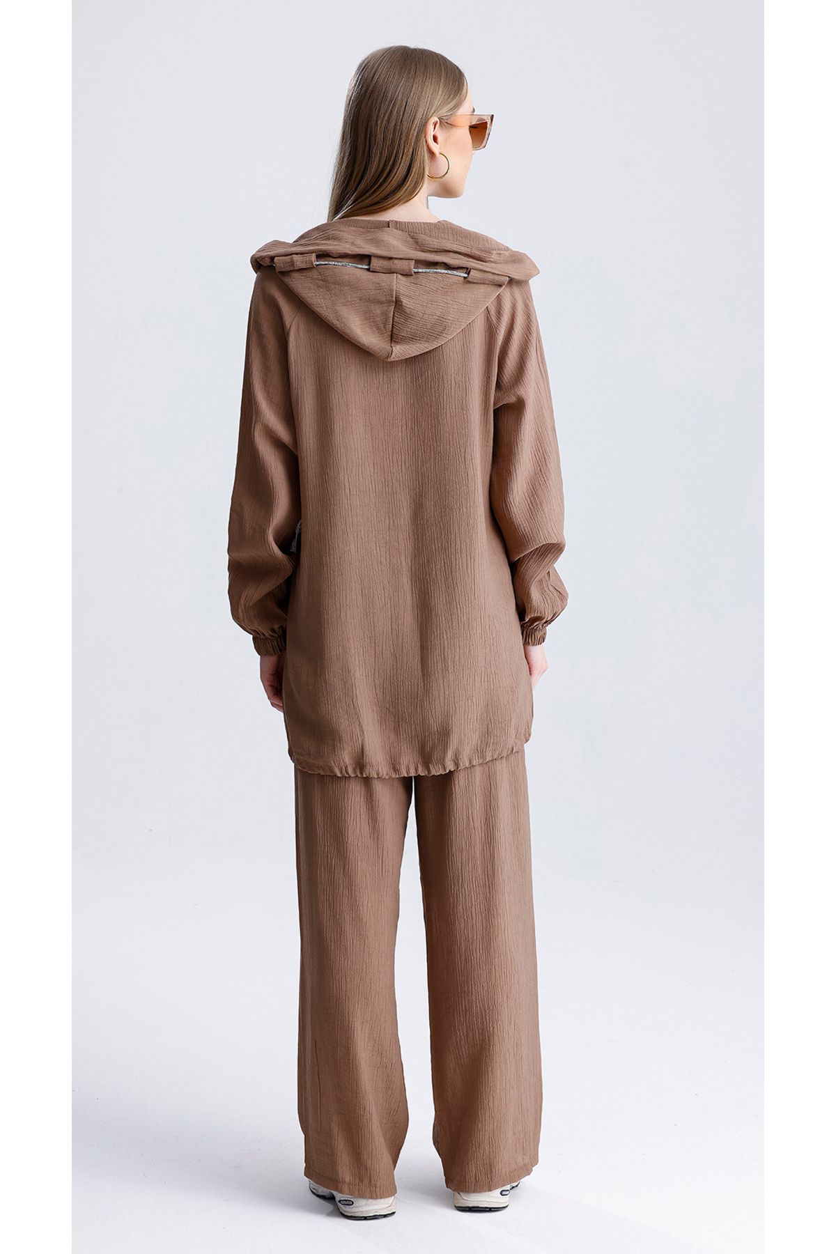 MD trend-Women's Oversize Zipper Pants and Sports Sweatpants Set 8