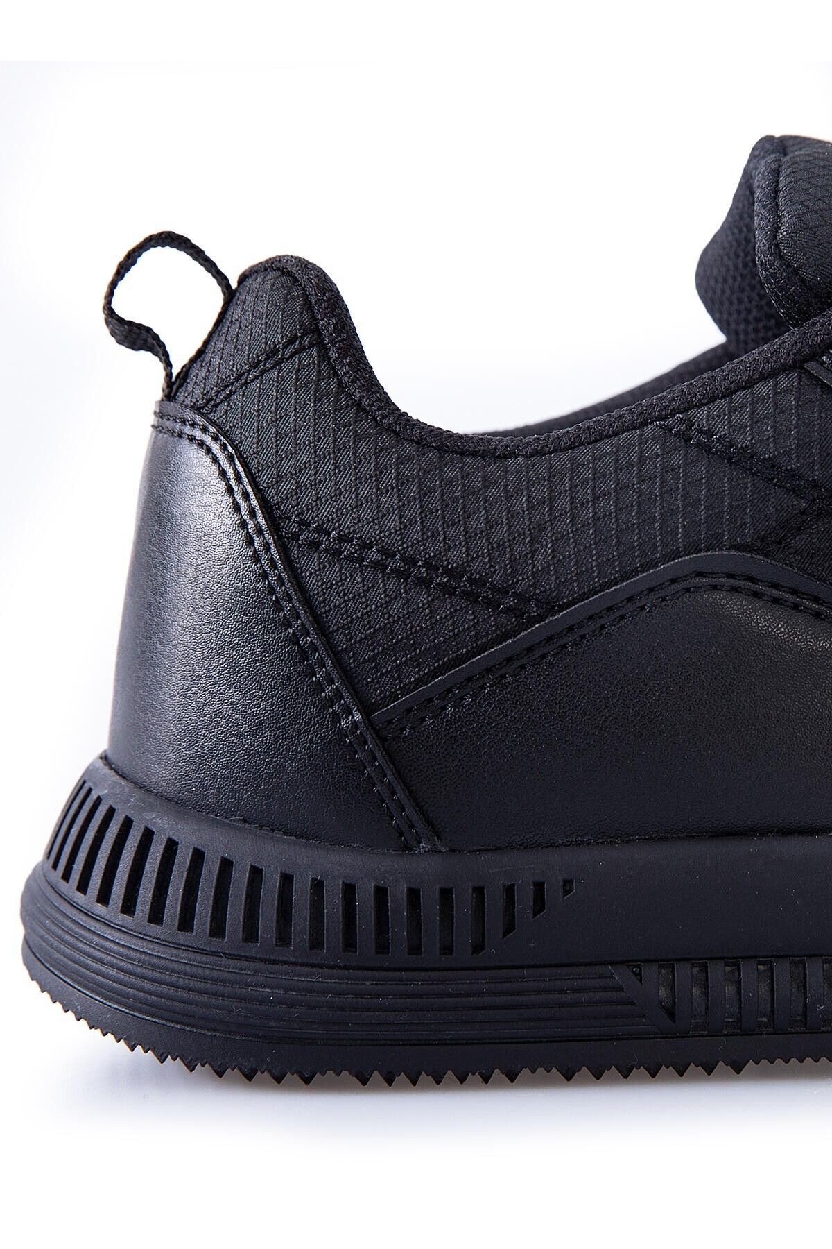 TOMMY LIFE-Black Lace Up Quilted Faux Leather Detailed Men's Sports Shoes - 89096 4