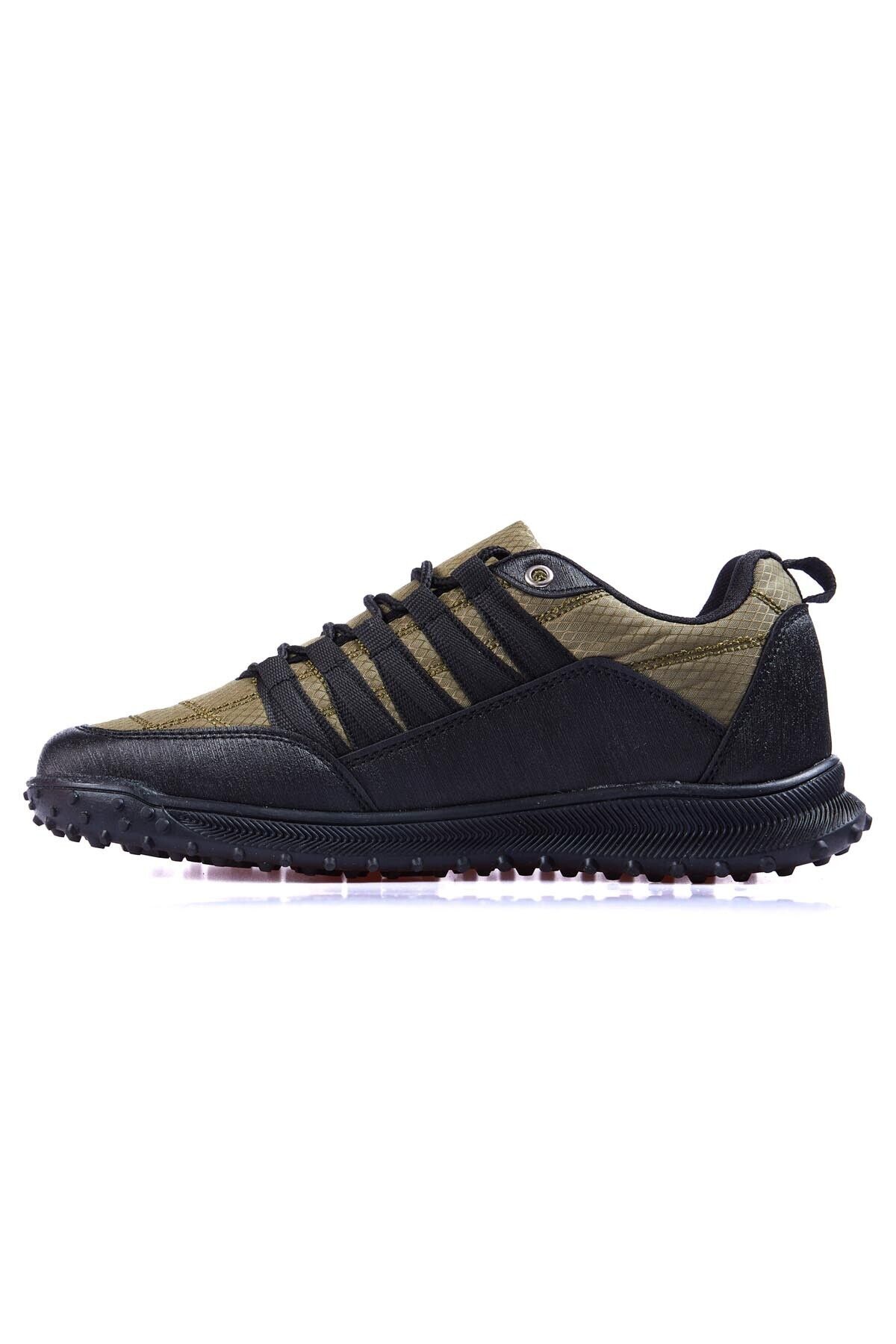 TOMMY LIFE-Detailní pánská sportovní obuv z umělé kůže v khaki šněrování - 89114 6