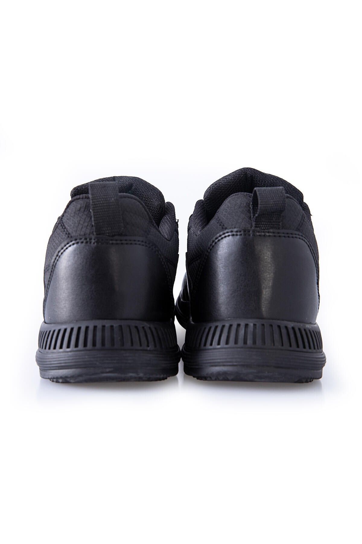 TOMMY LIFE-Black Lace Up Quilted Faux Leather Detailed Men's Sports Shoes - 89096 7
