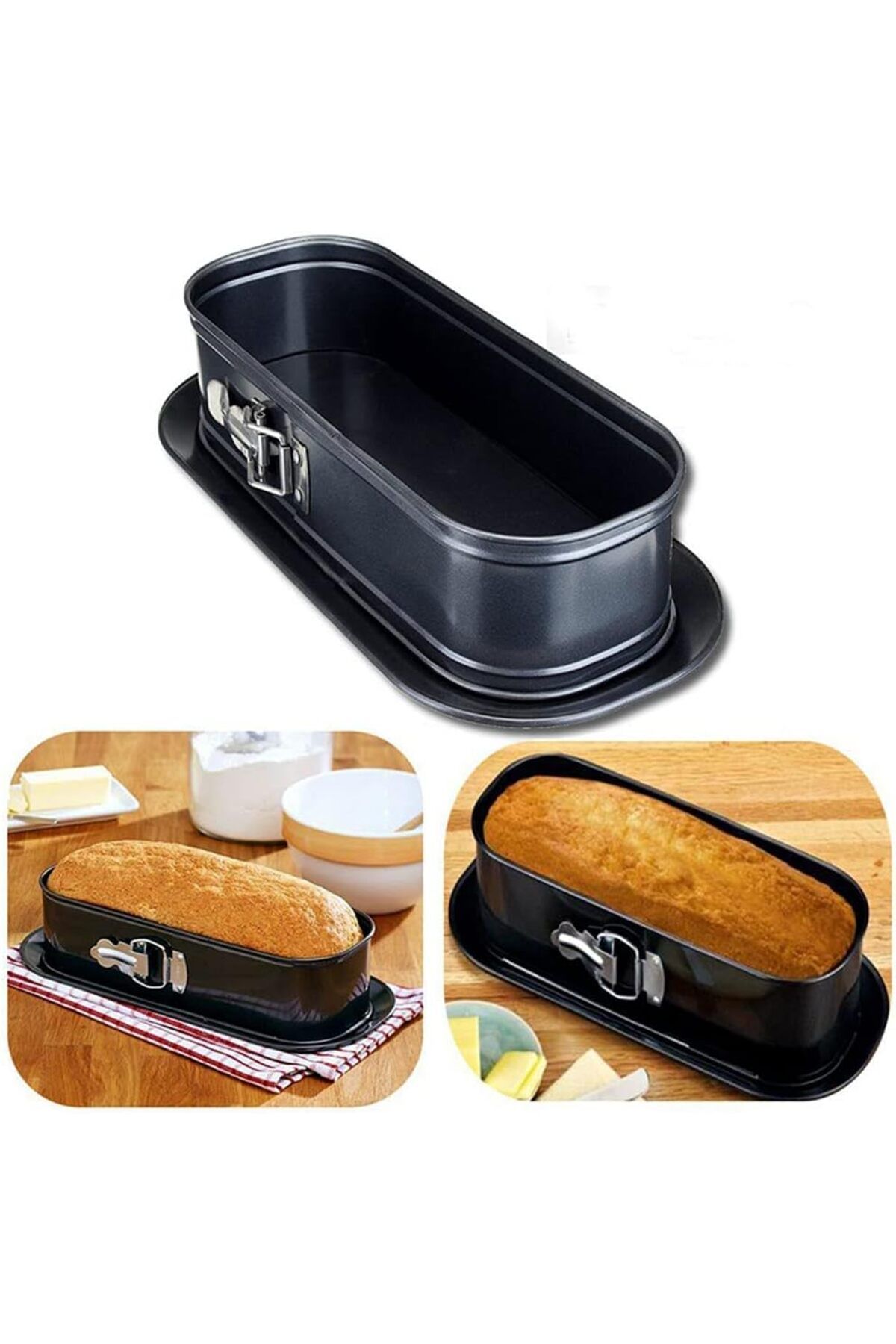 COOYA-Non-Stick Spring Baking Pan, with Removable Bottom, Quick Release Latch Bakeware, for Baking Bread 1