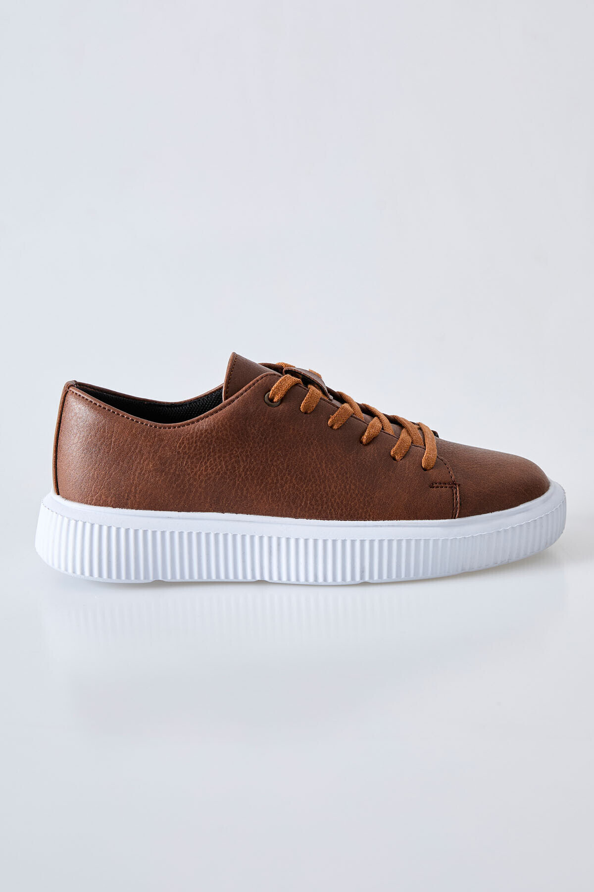 TOMMY LIFE-Artificial Leather Men's Sports Shoes - Tan, Lace-up and Perforated - 89129 1