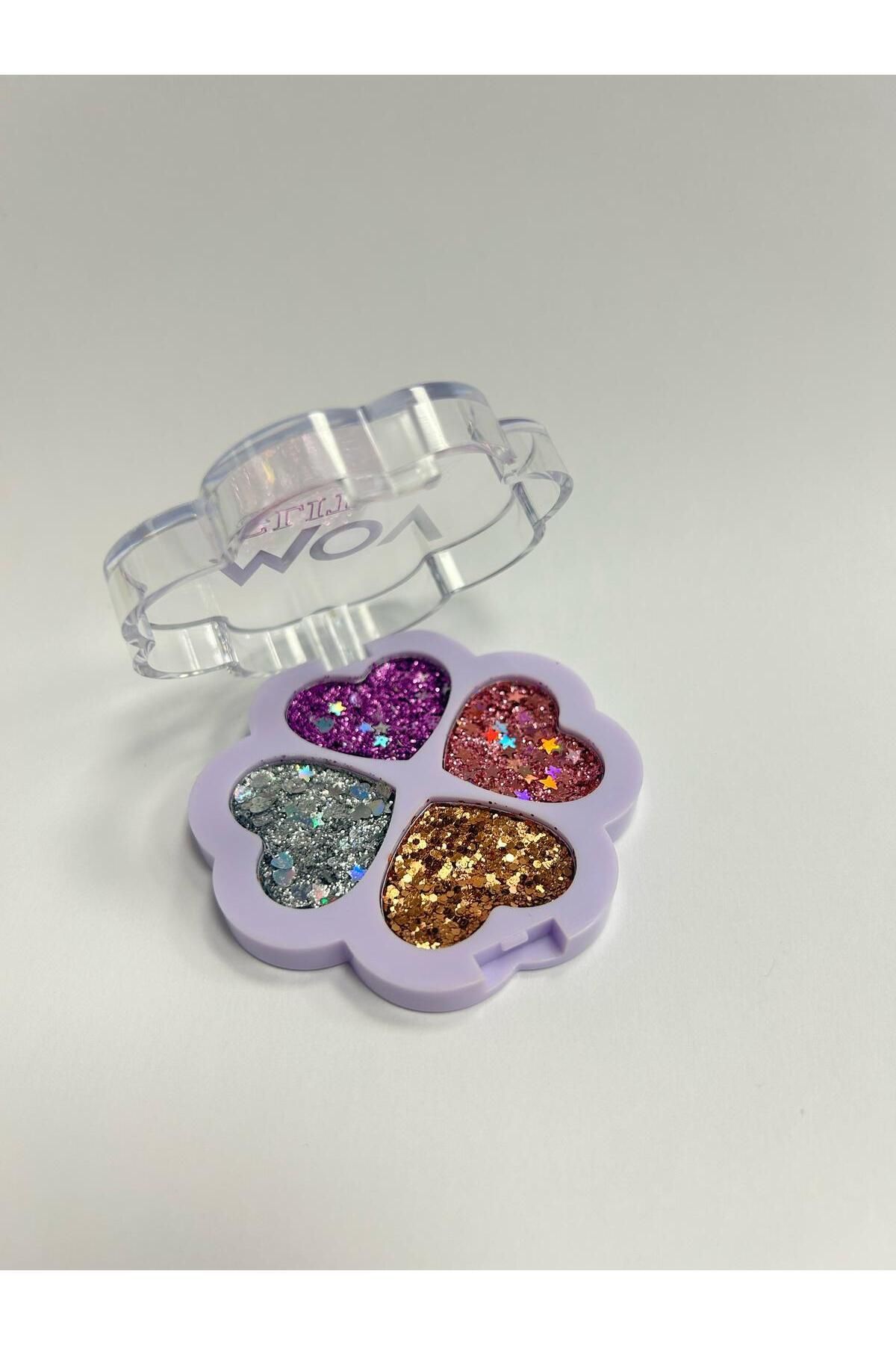 MOV-Heart Patterned Eyeliner and Clover Glitter Eyeshadow Palette 5