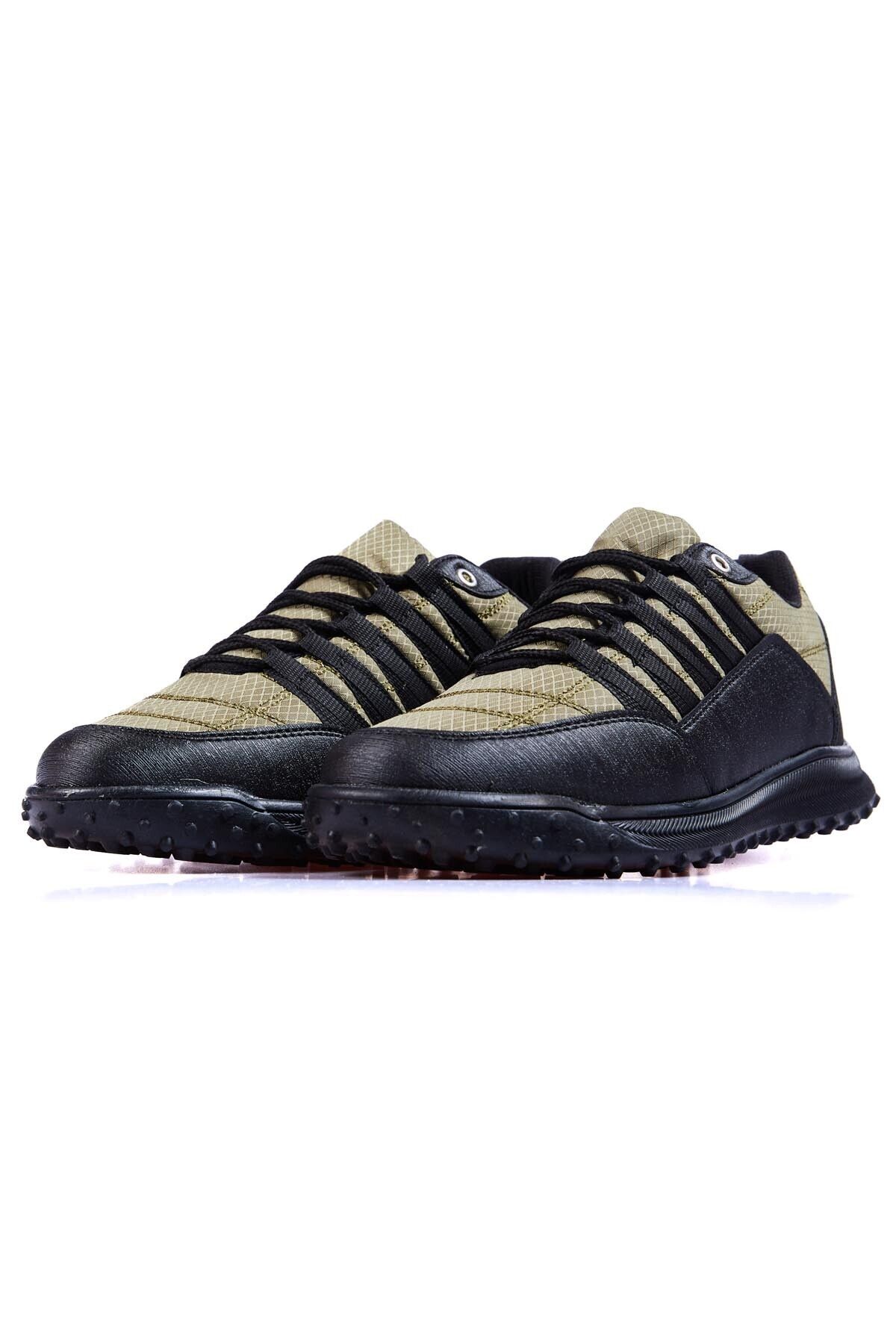 TOMMY LIFE-Detailní pánská sportovní obuv z umělé kůže v khaki šněrování - 89114 2