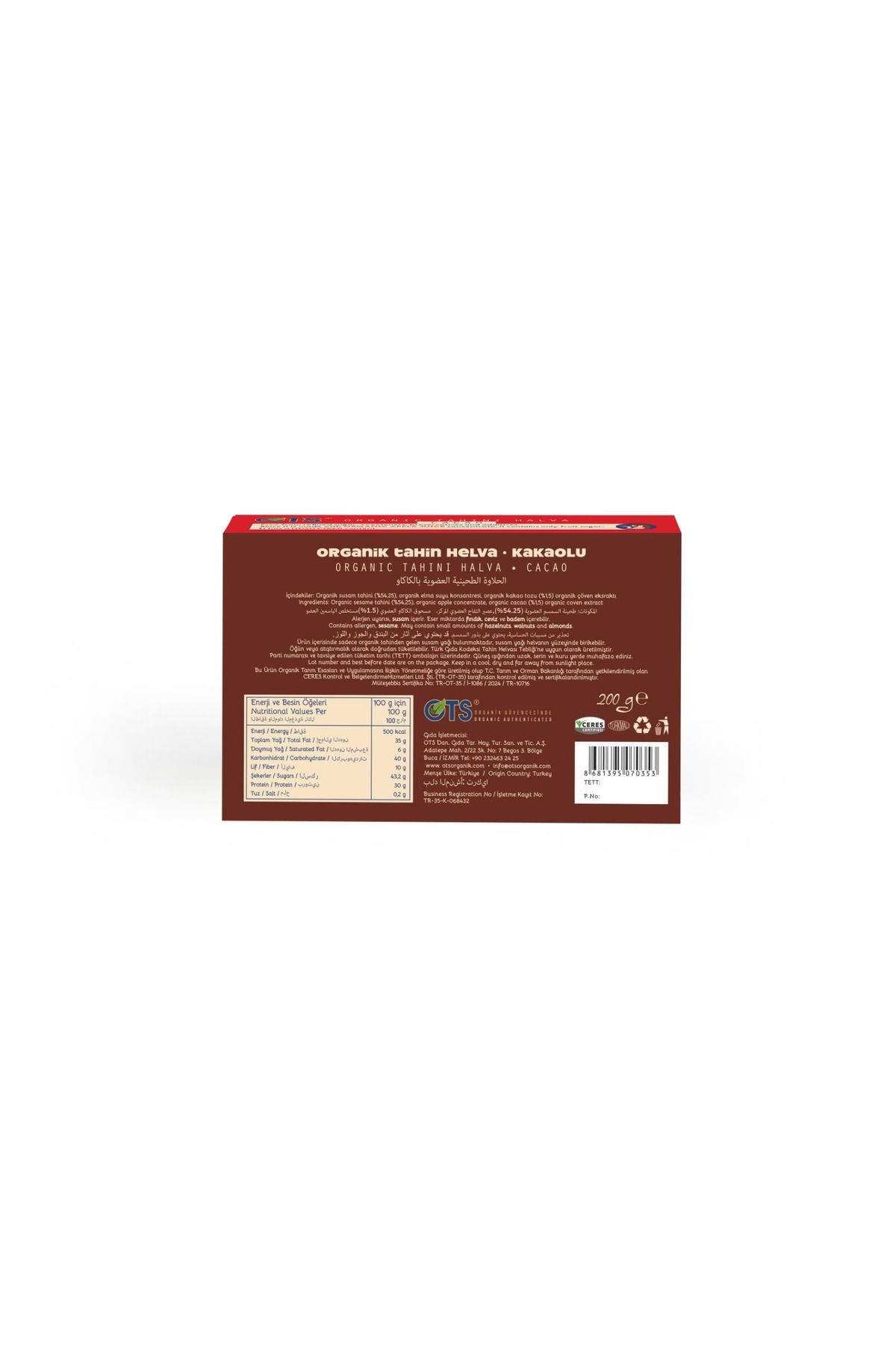 OTS Organik-Tahini Halva with Cocoa 2