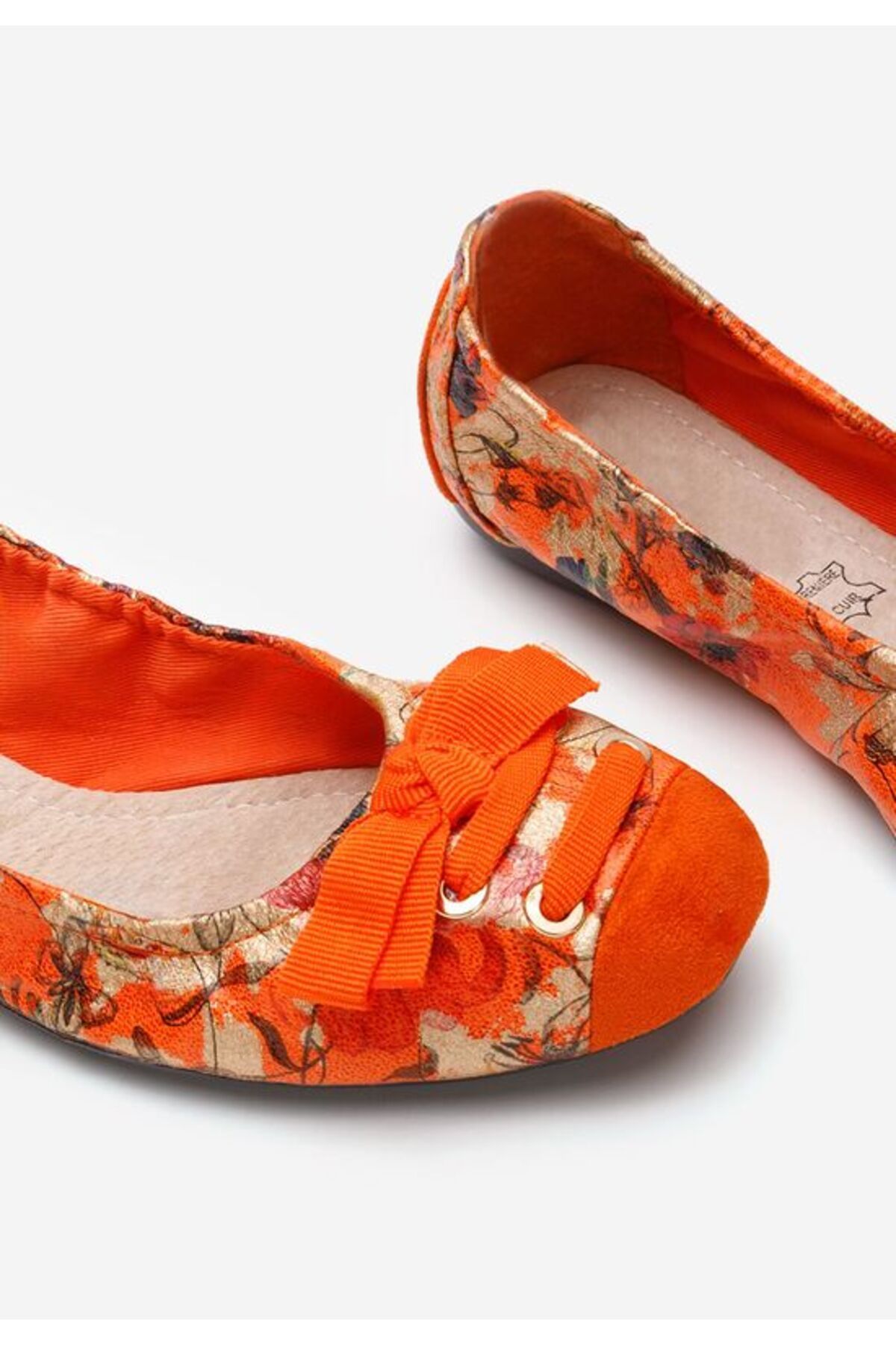 B T Shoes-Balerini dama Doriya V4 portocalii 6