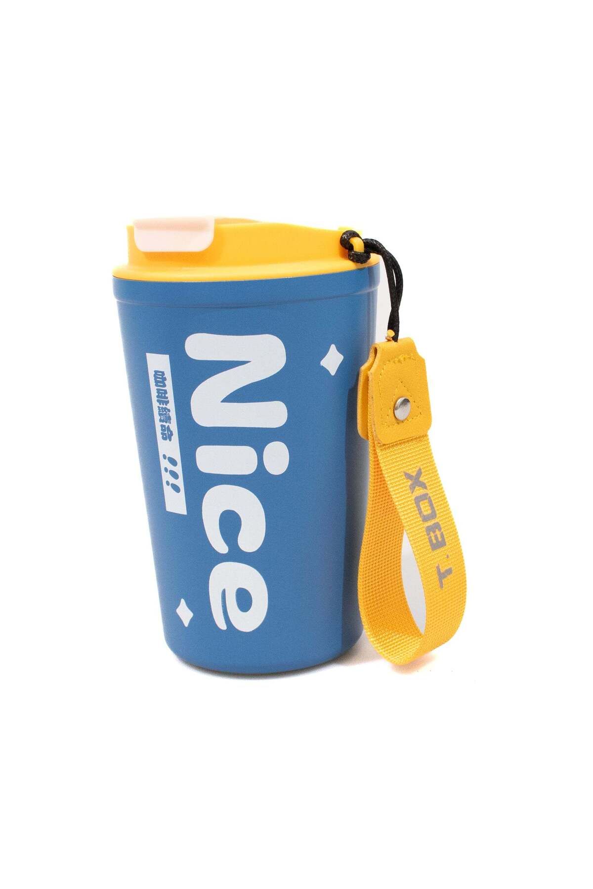 Ella Home Cana Termos Pentru Cafea, Otel Inoxidabil, 380ml, Albastru Cu Galben - One Size