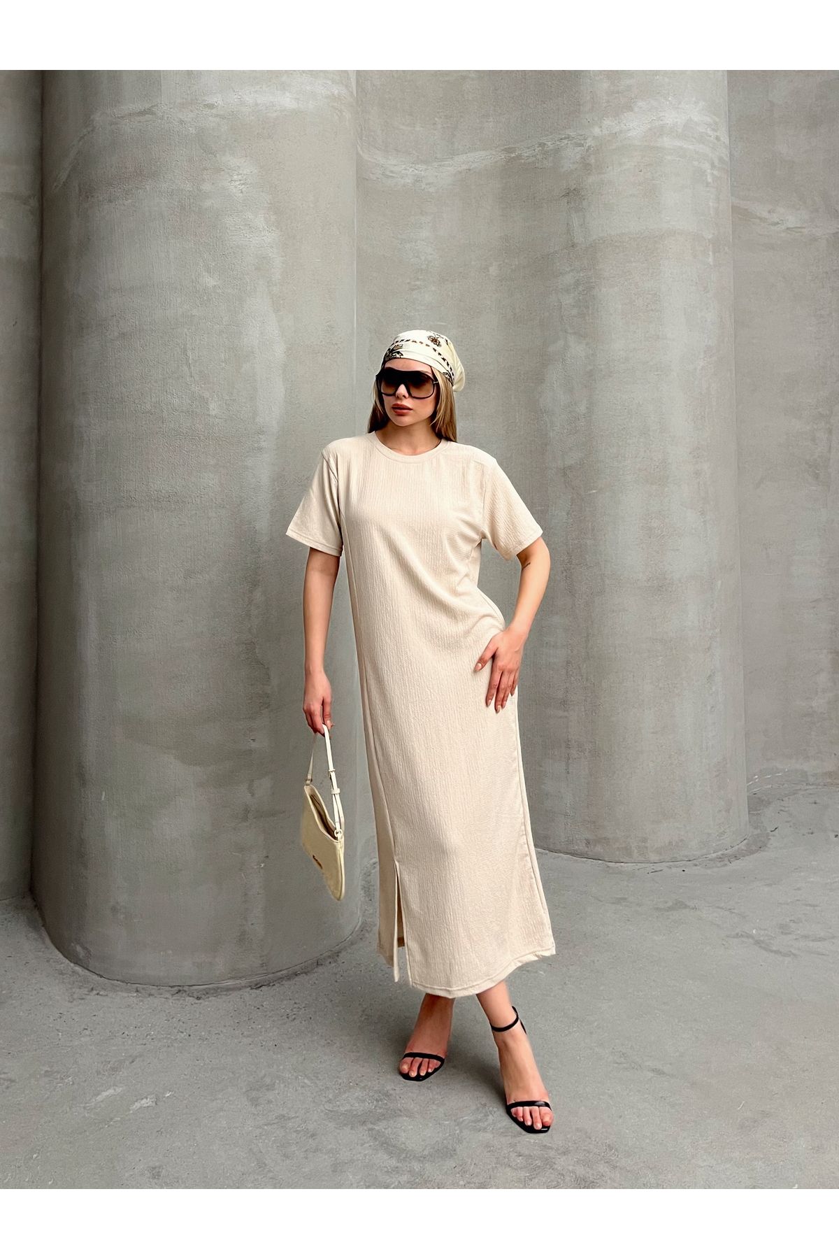 AFROGİYİM-Women's Relaxed Fit Kimono Dress 4