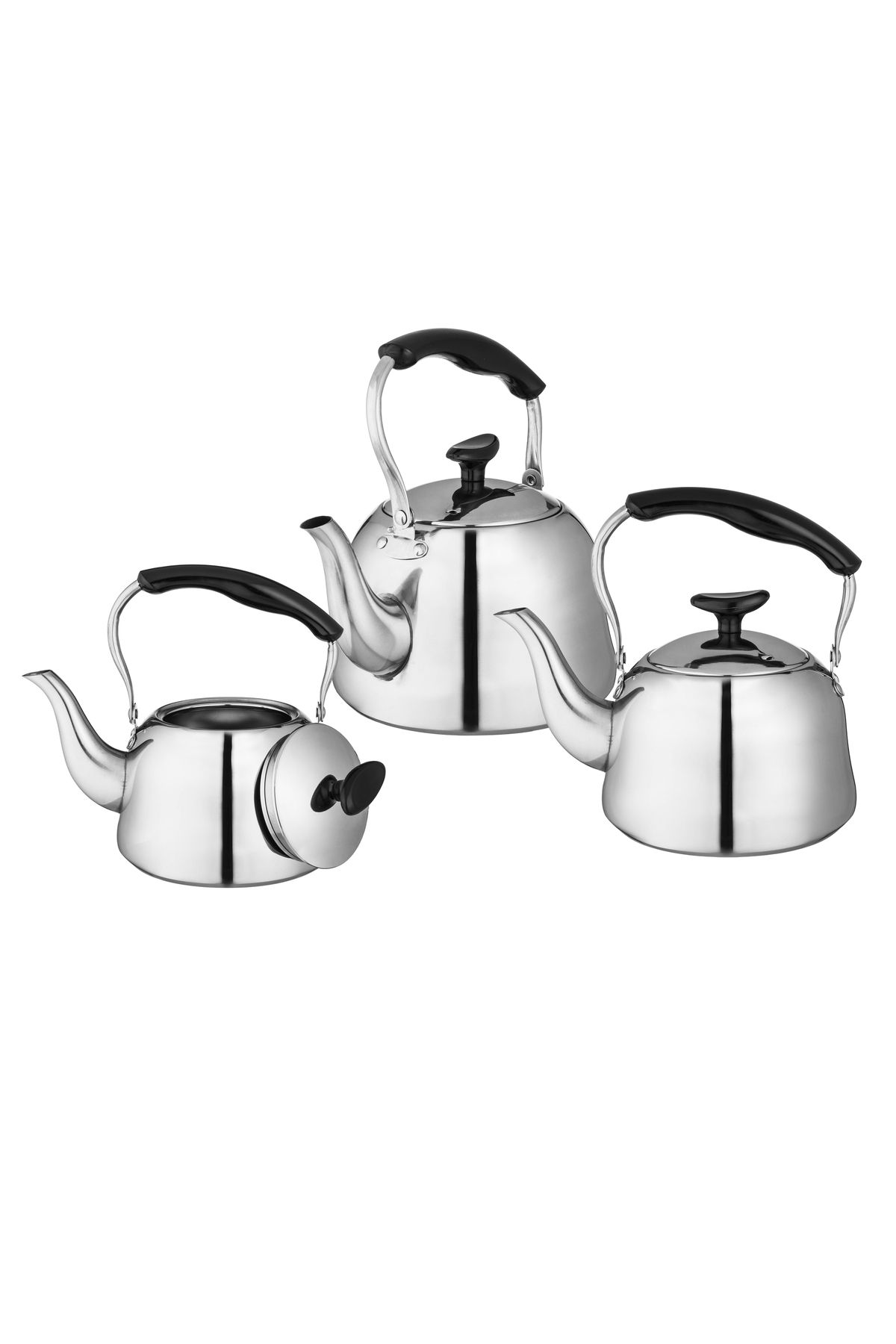 ALSAIF-Teapot set consisting of 3 sizes: large: 1.5 liters, medium: 1 liter, small: 0.8 liters 3