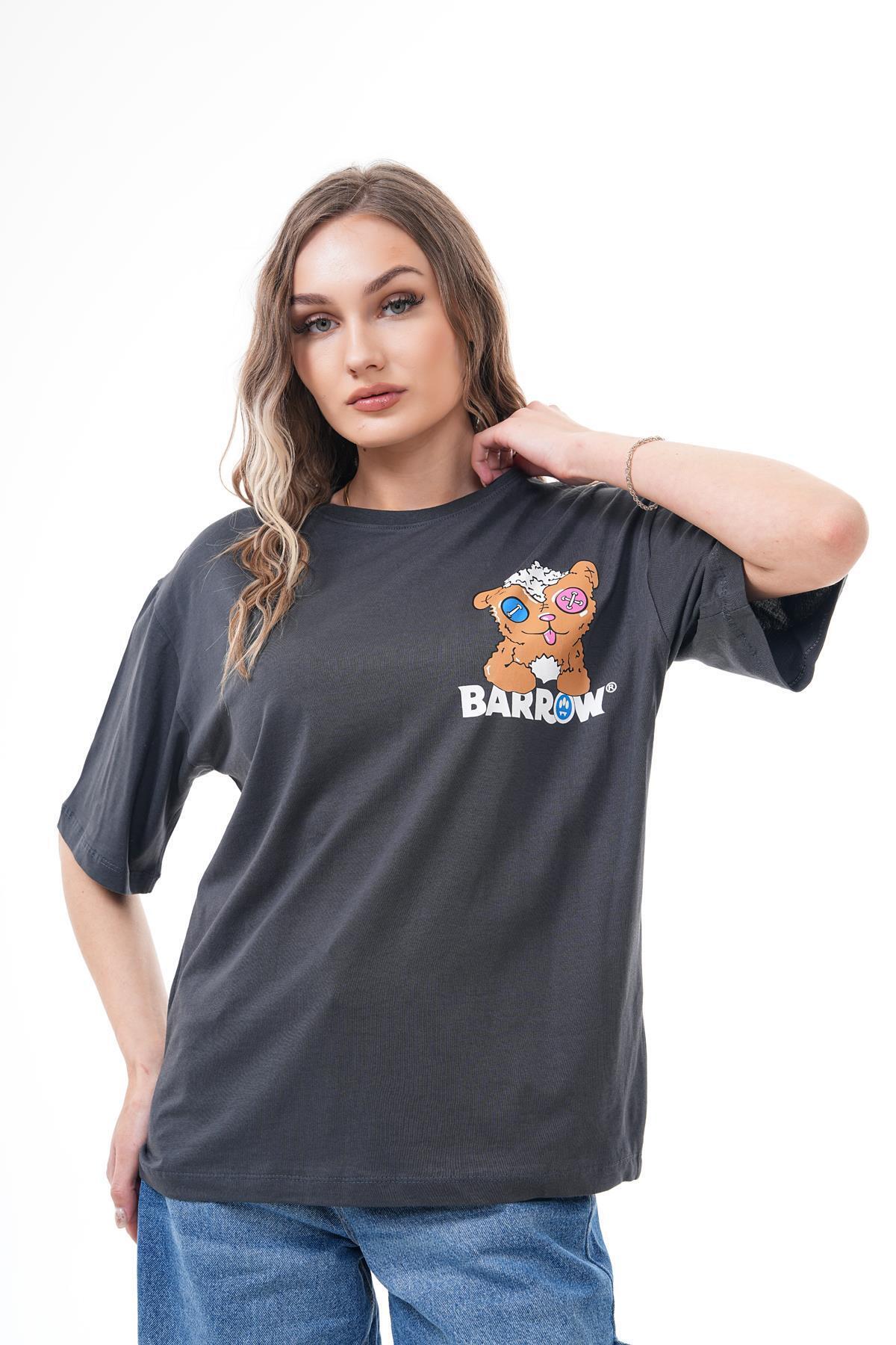 ŞİMAL-Women's Back Print Detailed Crew Neck Oversize T-Shirt 250117   - 3