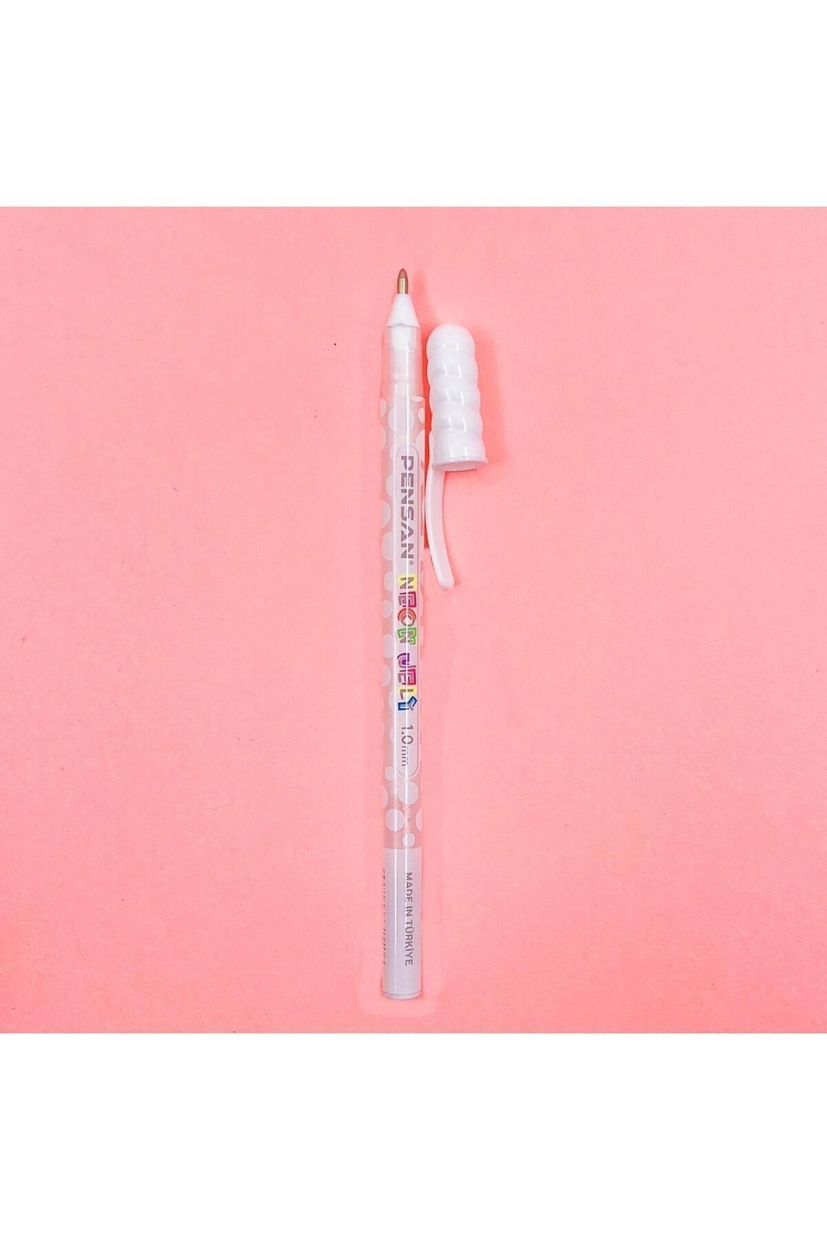 Pensan Jel Tükenmez Kalem Jely Neon Beyaz 2801 (12 Li Paket)