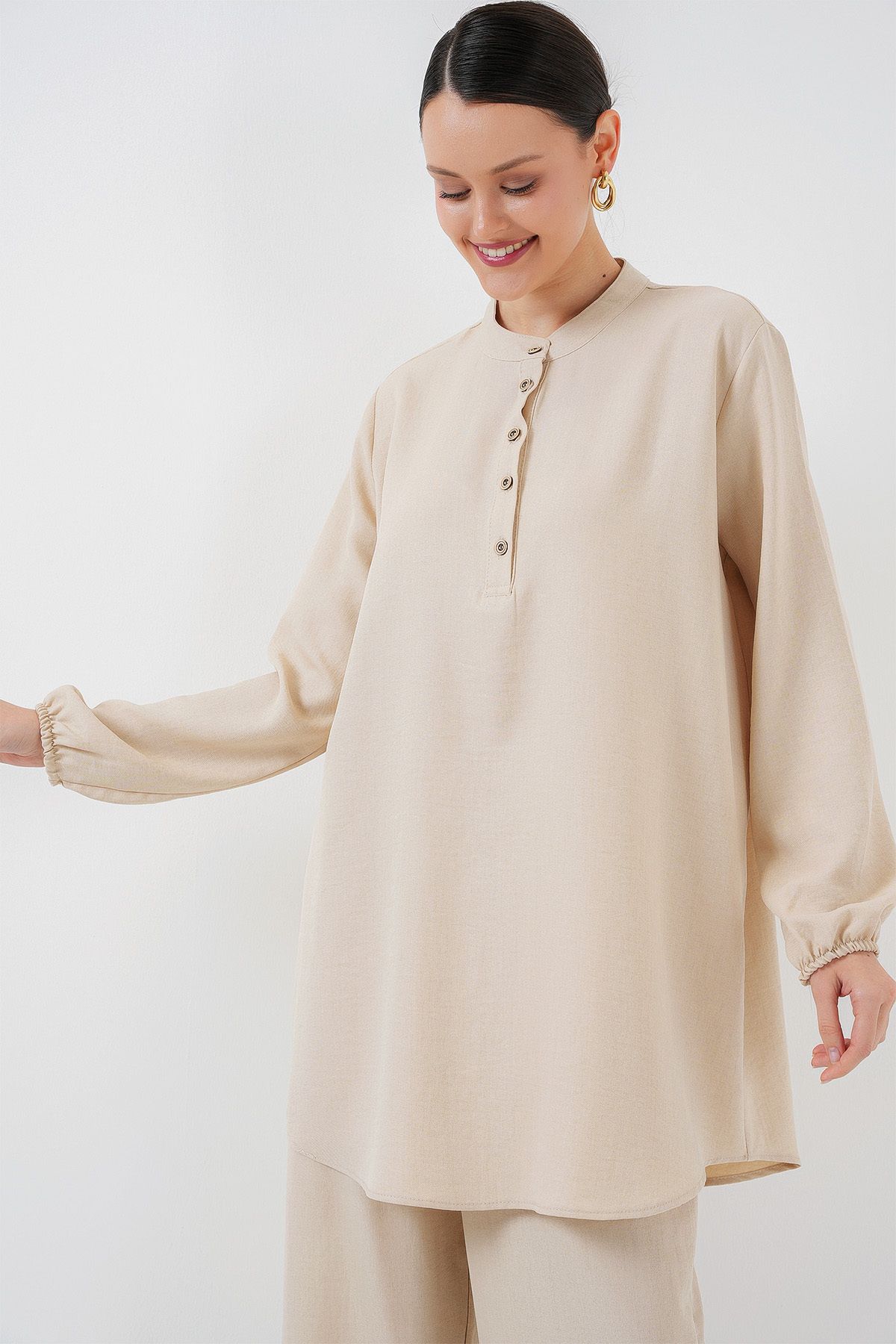 Bigdart-Kreten Tunic and Pantalon Double Set - Cream Color 4