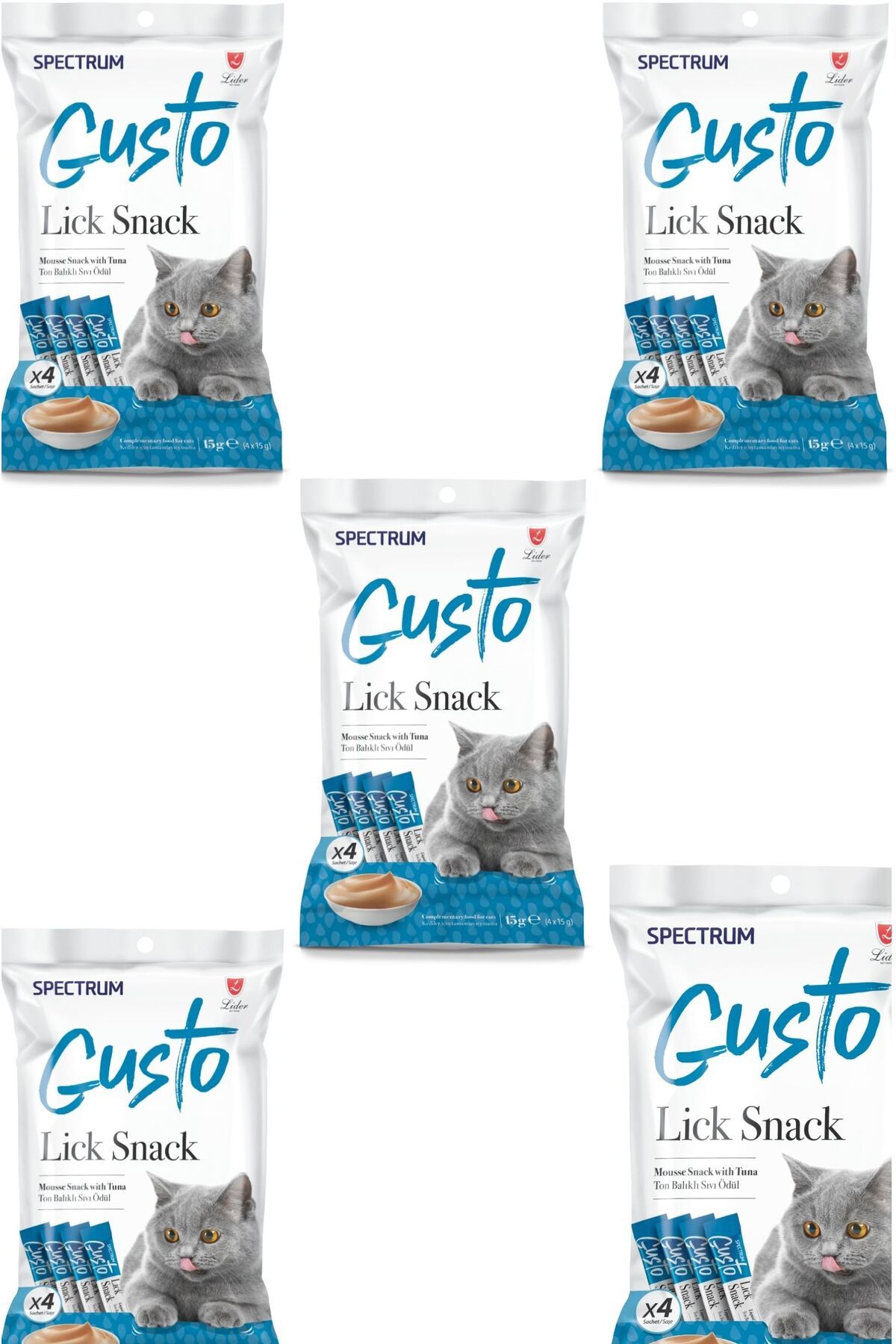 Spectrum Gusto Lick Snack Ton Balıklı Kedi ödülü 5li