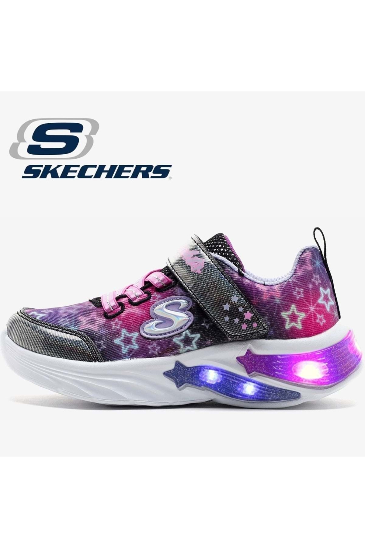 اسکچرز کفش ورزشی ارتوپدی بچه‌گانه چراغ‌دار Star Sparks مدل 302324N مشکی