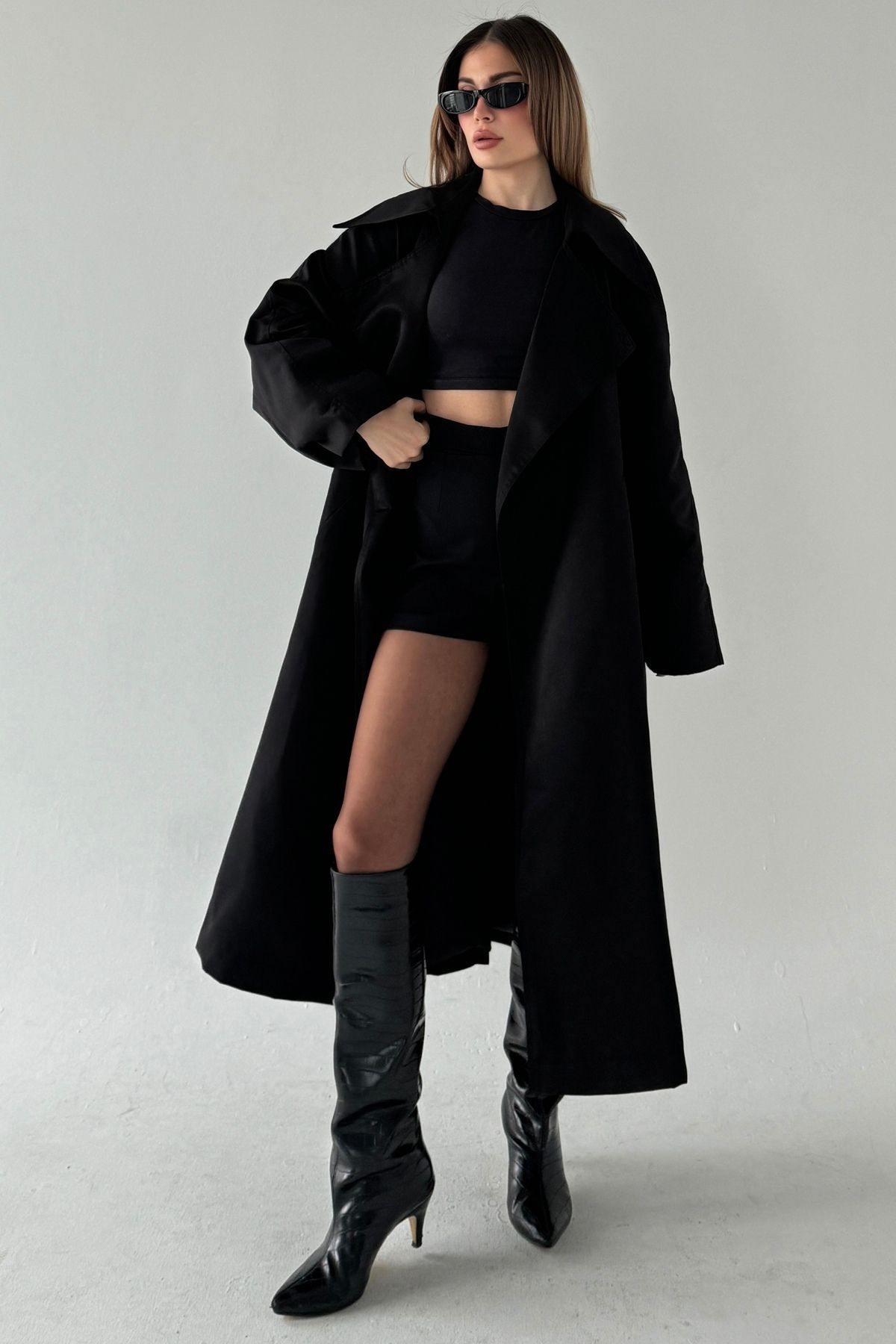 bb butik basic-Nano Tech Thick Casual Trench Coat (ΛΕΚΕ - ΑΔΙΑΒΡΟΧΟ ΥΦΑΣΜΑ ΑΠΟΔΕΙΞΗΣ)bbtc0050 2