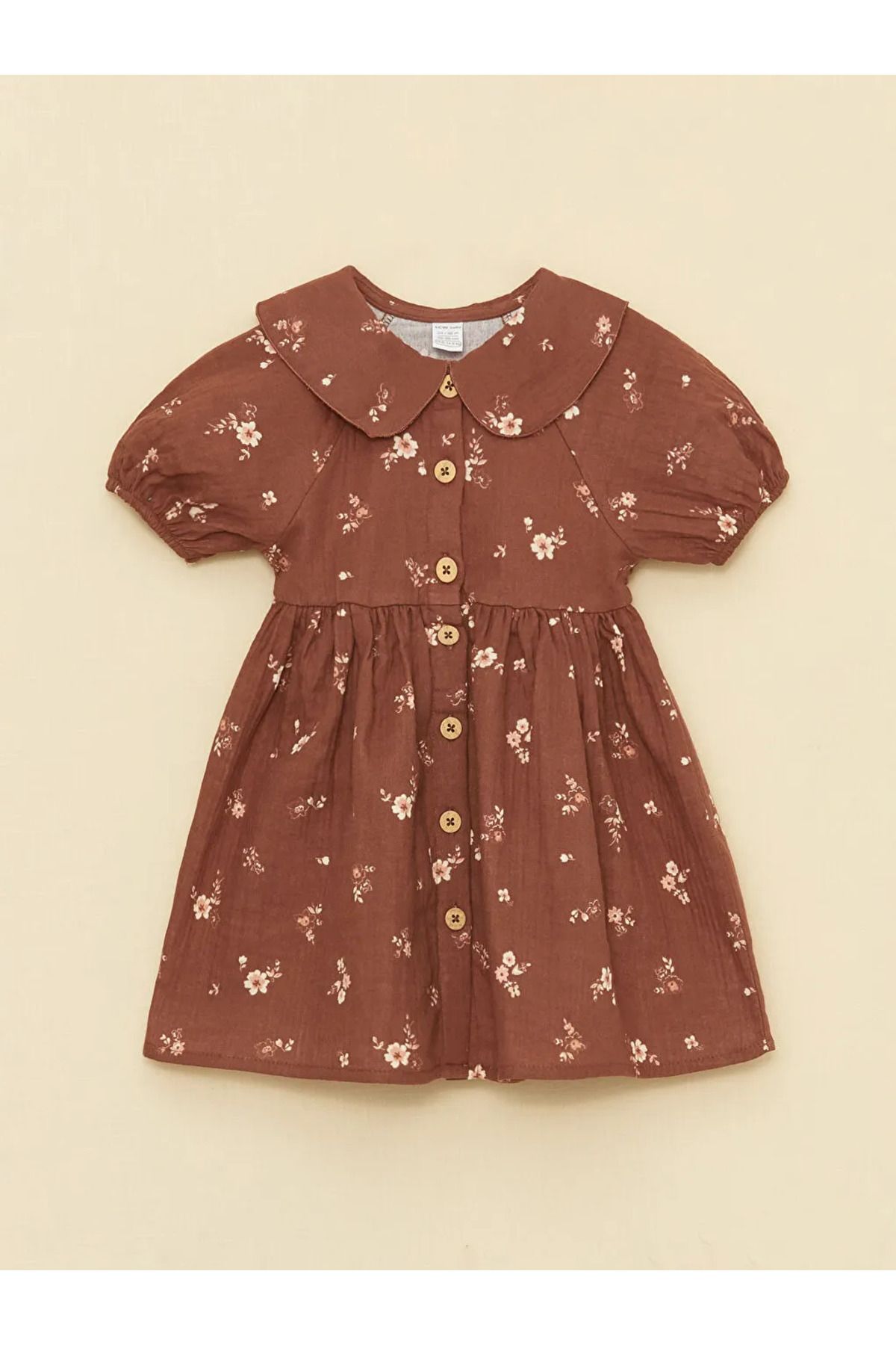 LC Waikiki-Lcw Baby Floral Patterned Baby Collar Baby Girl Dress 1