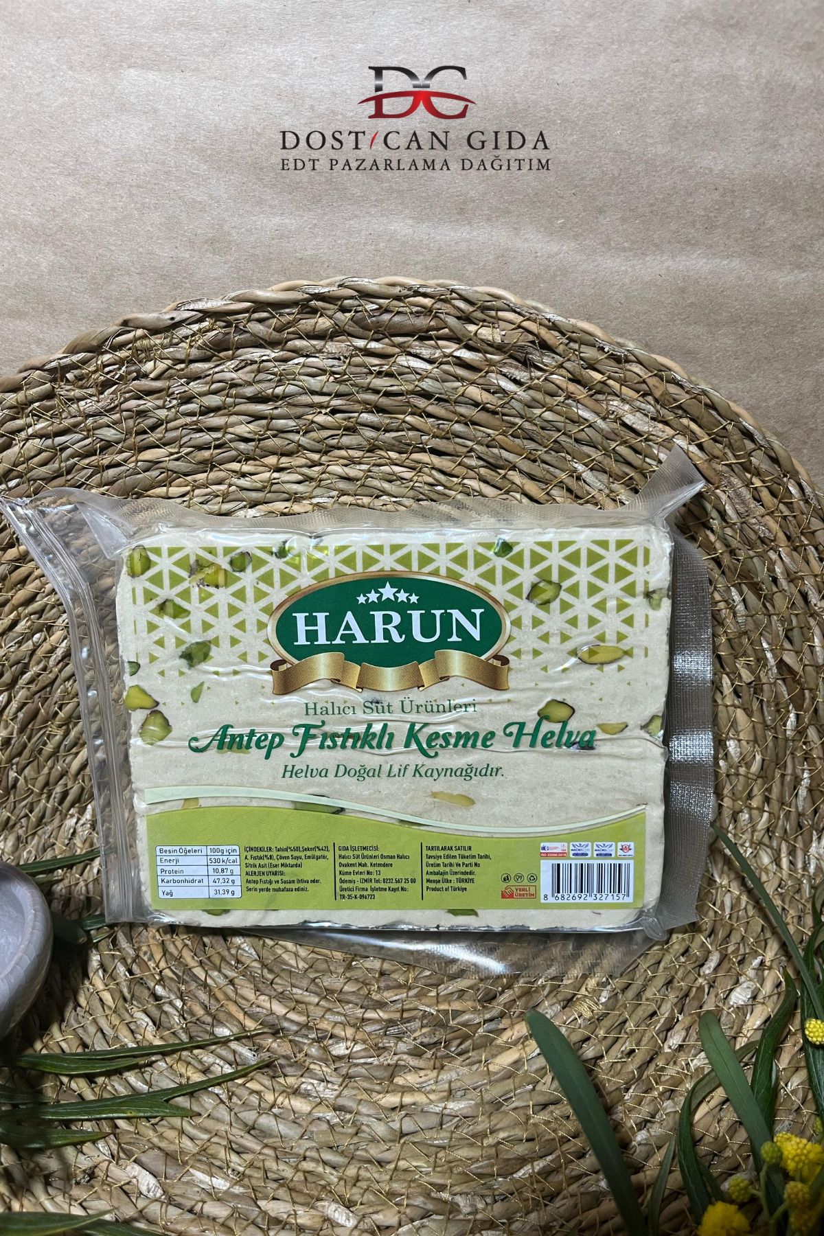 HARUN Antep Fıstıklı Kesme Helva 500g