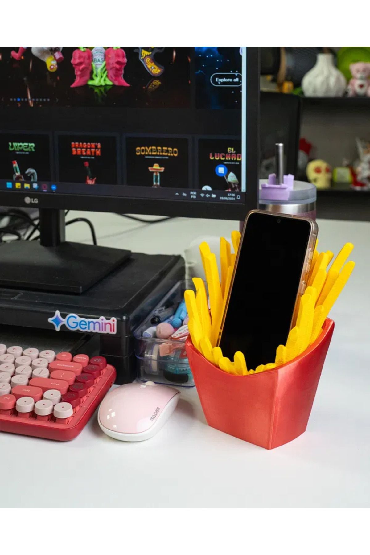Maker Fabrika Patates Kızartması Telefon Tutucu