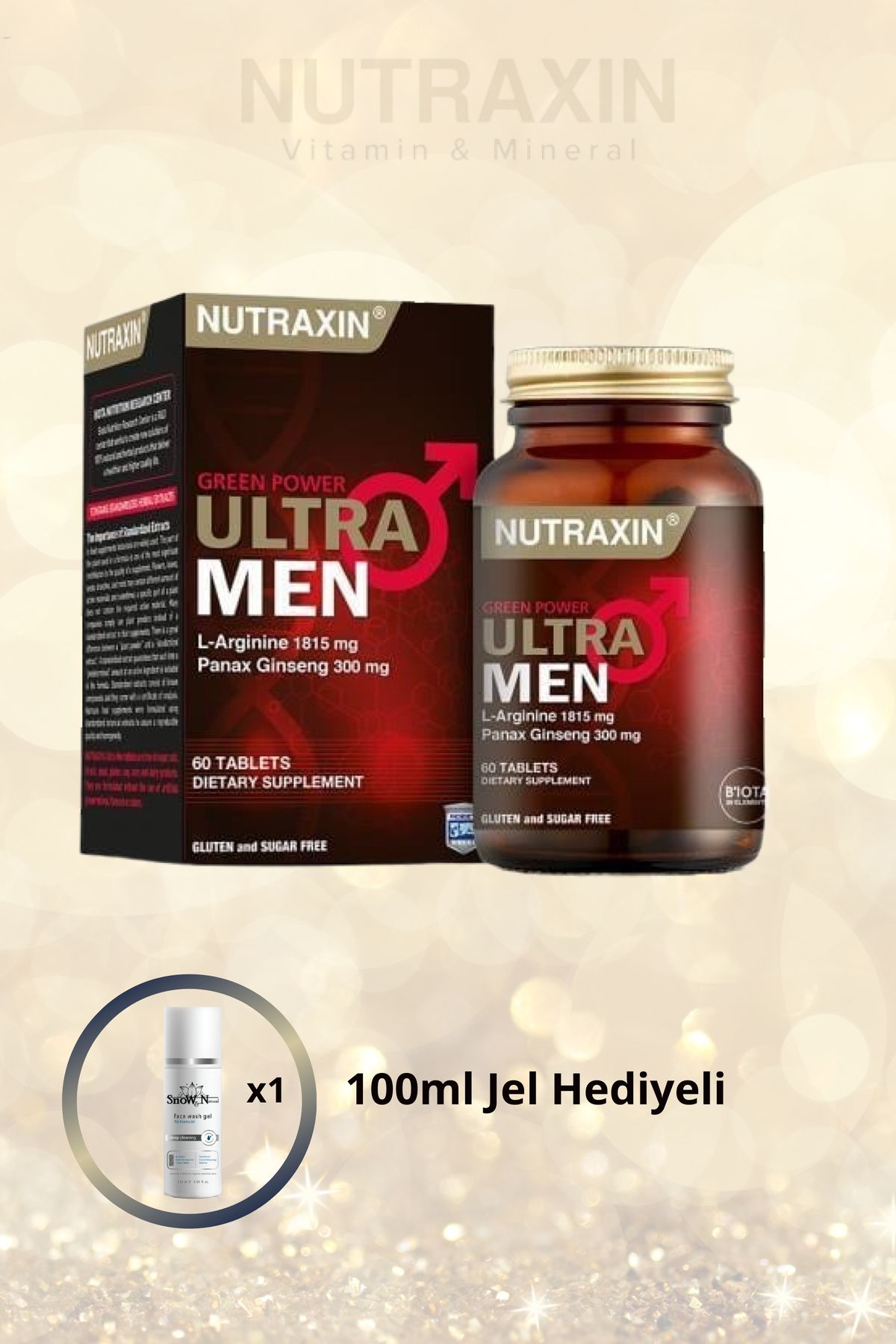 Nutraxin Green Power Ultra Men 60 Tablet Ginger (Zencefil) Ginseng L-Arjinin Tribulus /sett2226