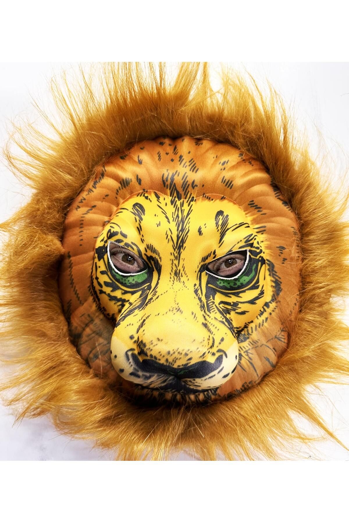 OEM Peluş Aslan Maskesi Kahverengi Yeleli Mega Peluş 33 No (5024)