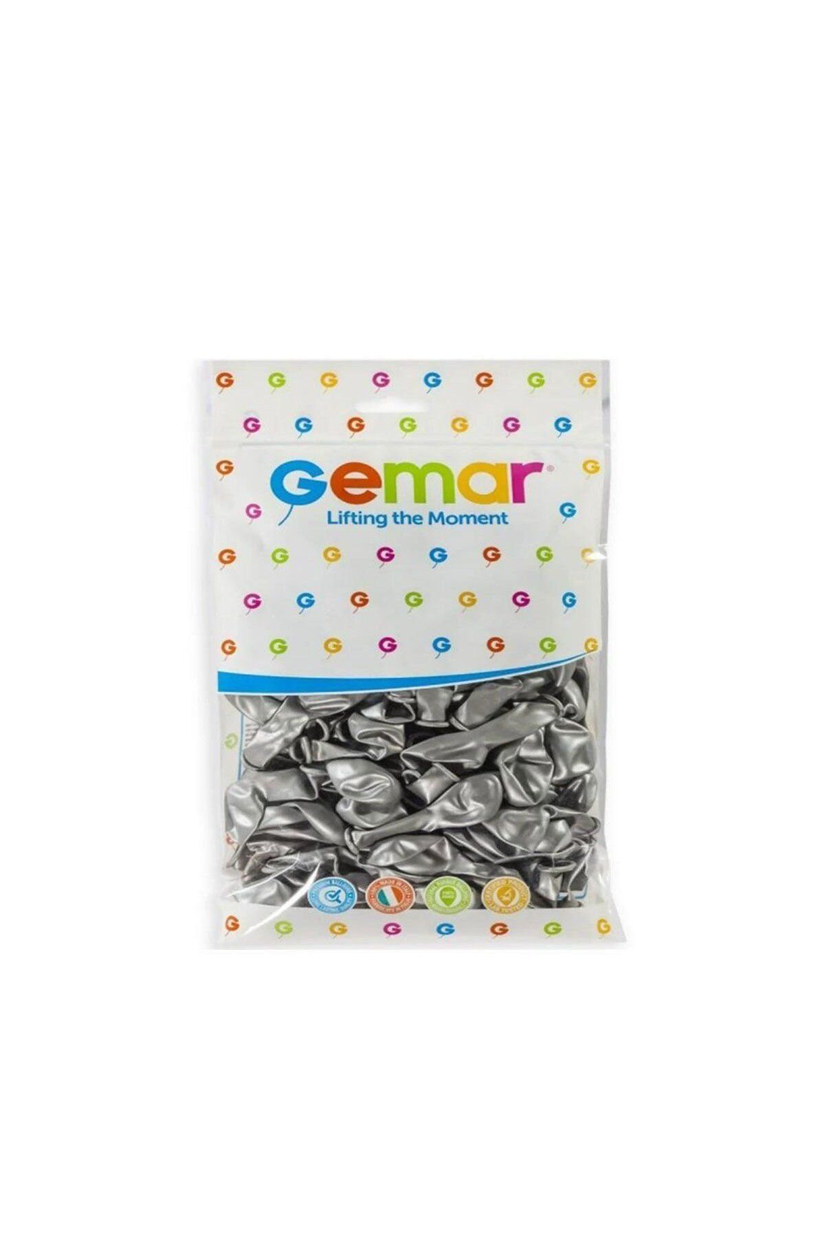 Easy Tedarik GM-110-38 METALİK BALON GÜMÜŞ RENK KOLİ İÇİ 50 PK