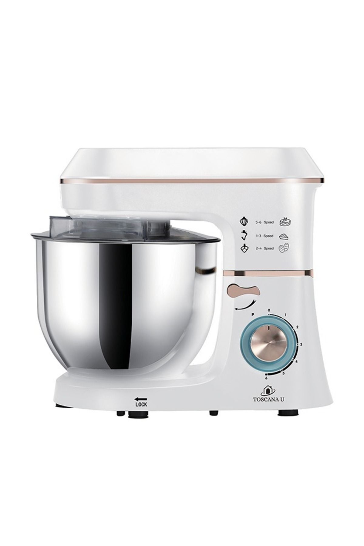 TOSCANA U-Hyper Plus Electric Kneader, 7 Liters, 1400 Watts, With Lid And Led Lighting 5